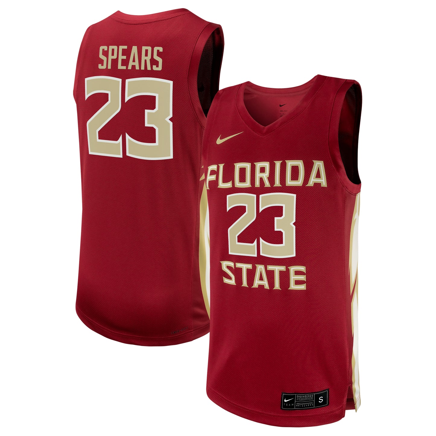 Unisex Nike Primo Spears Garnet Florida State Seminoles NIL Men's Basketball Replica Player Jersey