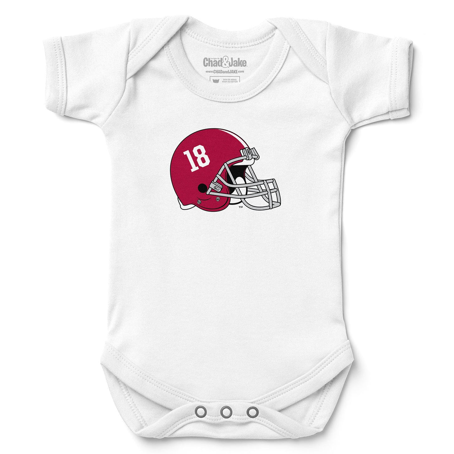 Newborn & Infant Chad & Jake White Alabama Crimson Tide Helmet Logo Bodysuit