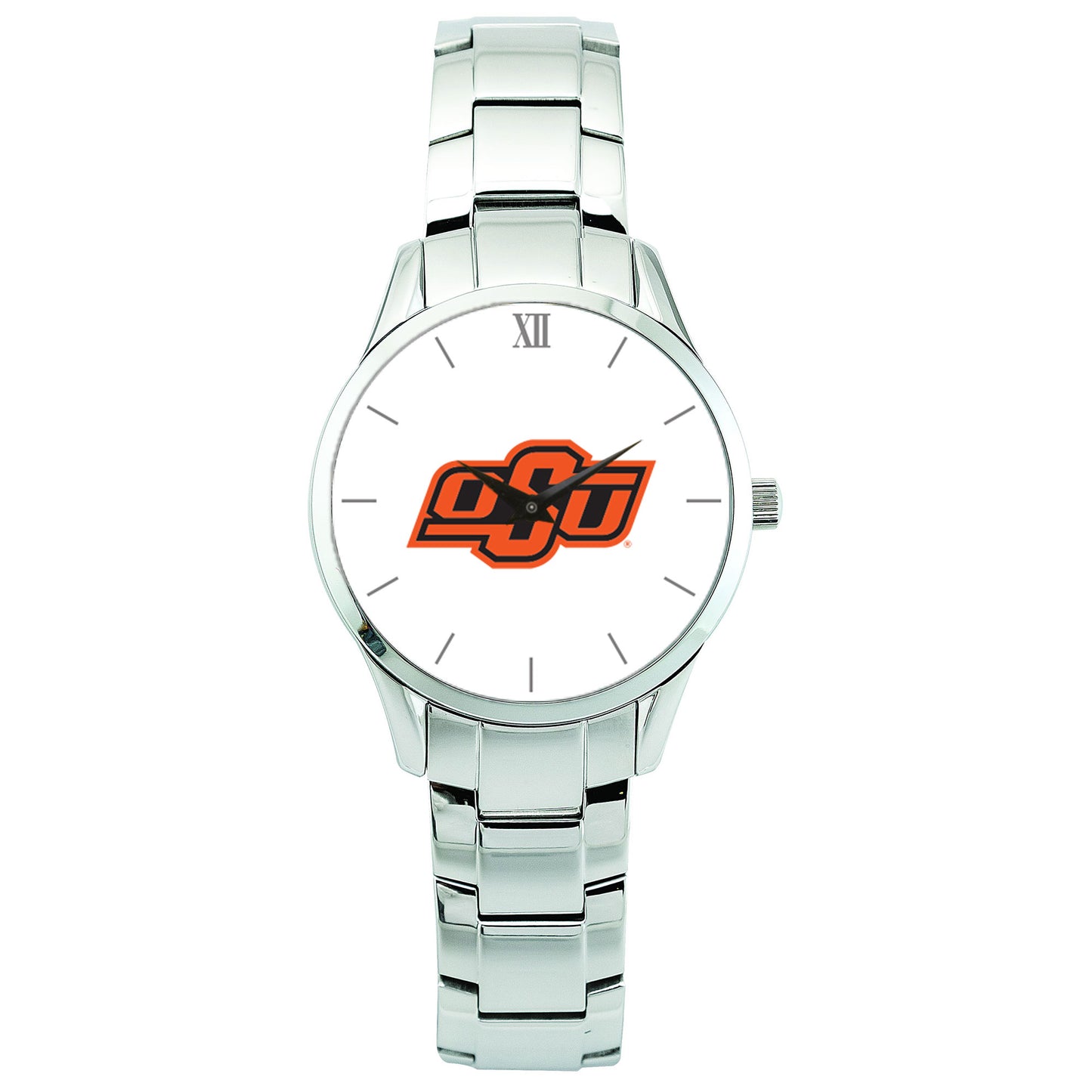 Men's Silver Oklahoma State Cowboys Stainless Steel Wristwatch