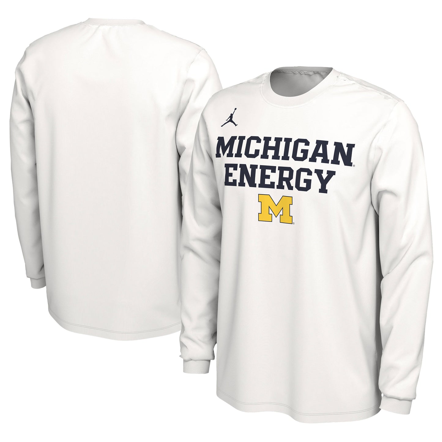 Unisex Jordan Brand White Michigan Wolverines 2024 On-Court Bench Energy Long Sleeve T-Shirt