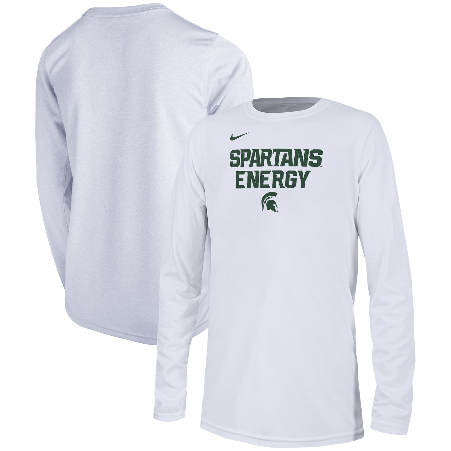 Youth Nike White Michigan State Spartans 2024 On-Court Bench Energy T-Shirt
