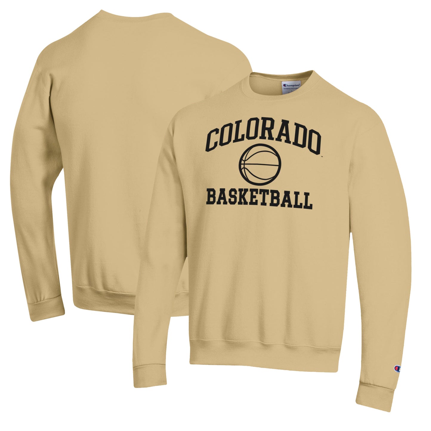 Men's Champion Gold Colorado Buffaloes Basketball Icon Pullover Crewneck Sweatshirt