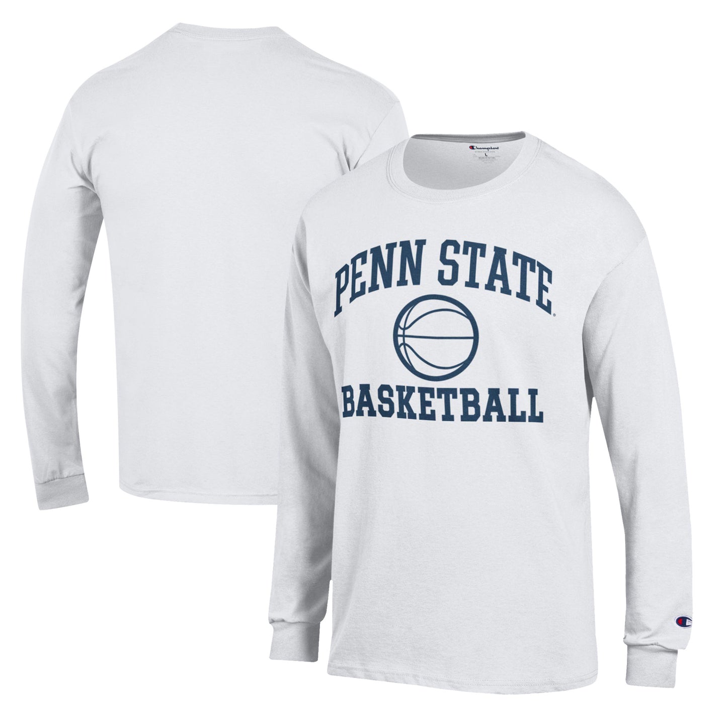 Men's Champion White Penn State Nittany Lions Basketball Icon Long Sleeve T-Shirt