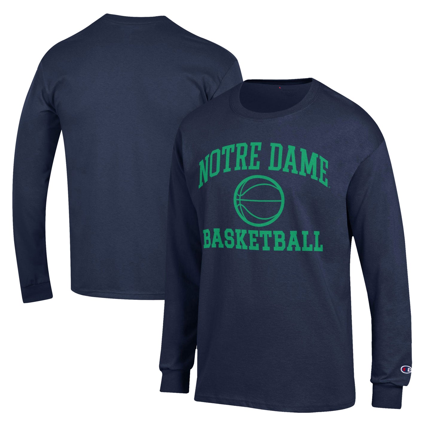 Men's Champion Navy Notre Dame Fighting Irish Basketball Icon Long Sleeve T-Shirt