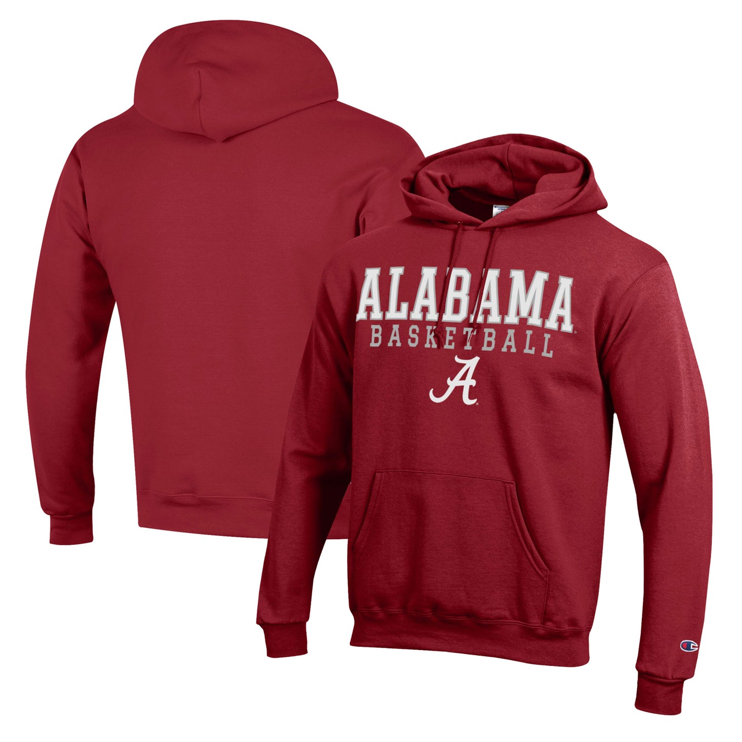 Men's Champion Crimson Alabama Crimson Tide Basketball Stack Pullover Hoodie