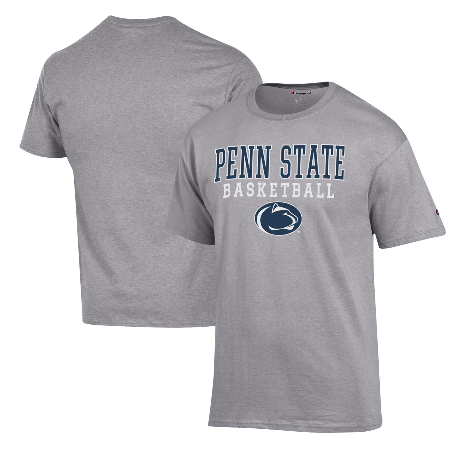 Men's Champion Heather Gray Penn State Nittany Lions Basketball Stack T-Shirt