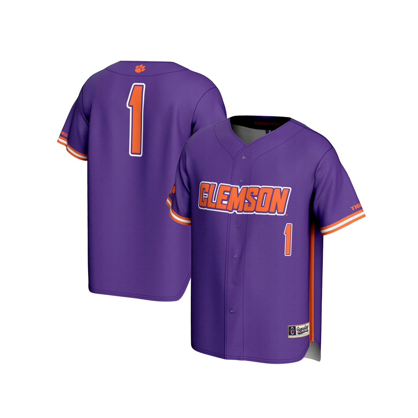 Youth GameDay Greats Purple #1 Clemson Tigers Lightweight Baseball Fashion Jersey