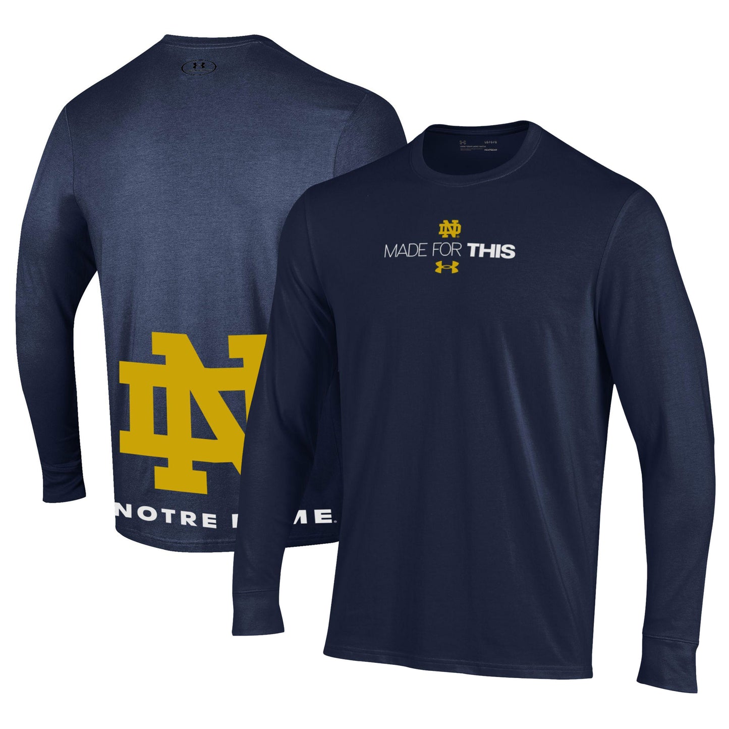 Unisex Under Armour Navy Notre Dame Fighting Irish 2024 On-Court Bench Unity Performance Long Sleeve T-Shirt