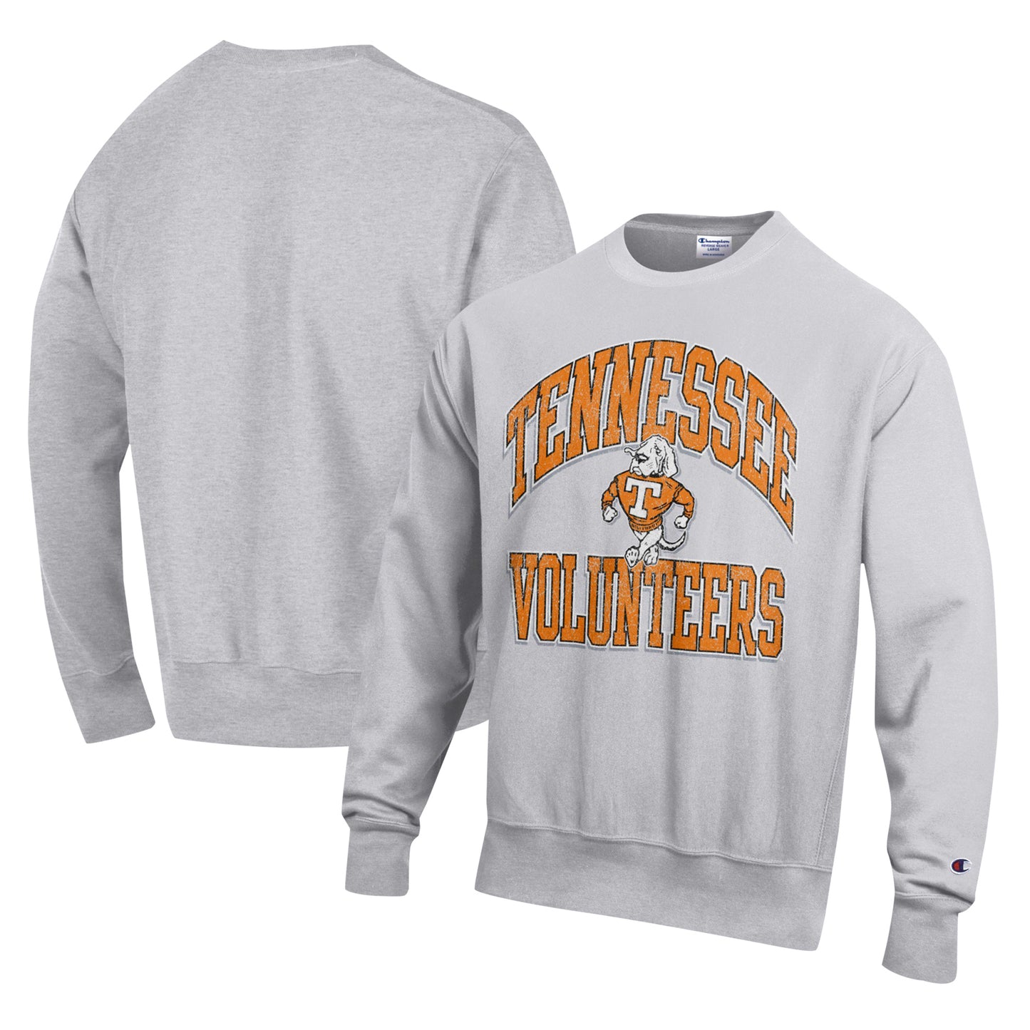 Men's Champion Heather Gray Tennessee Volunteers Vault Late Night Reverse Weave Pullover Sweatshirt