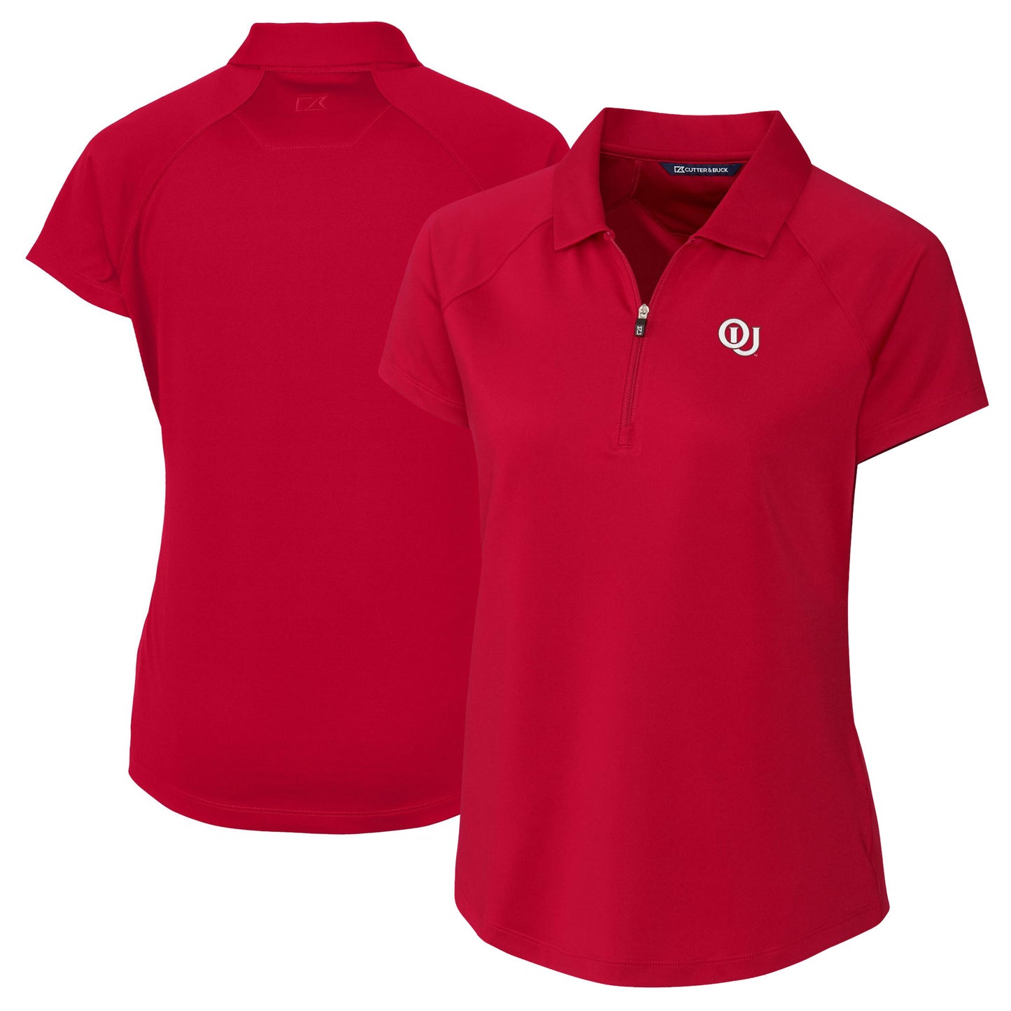 Women's Cutter & Buck Crimson Oklahoma Sooners Vault DryTec Forge Stretch Polo