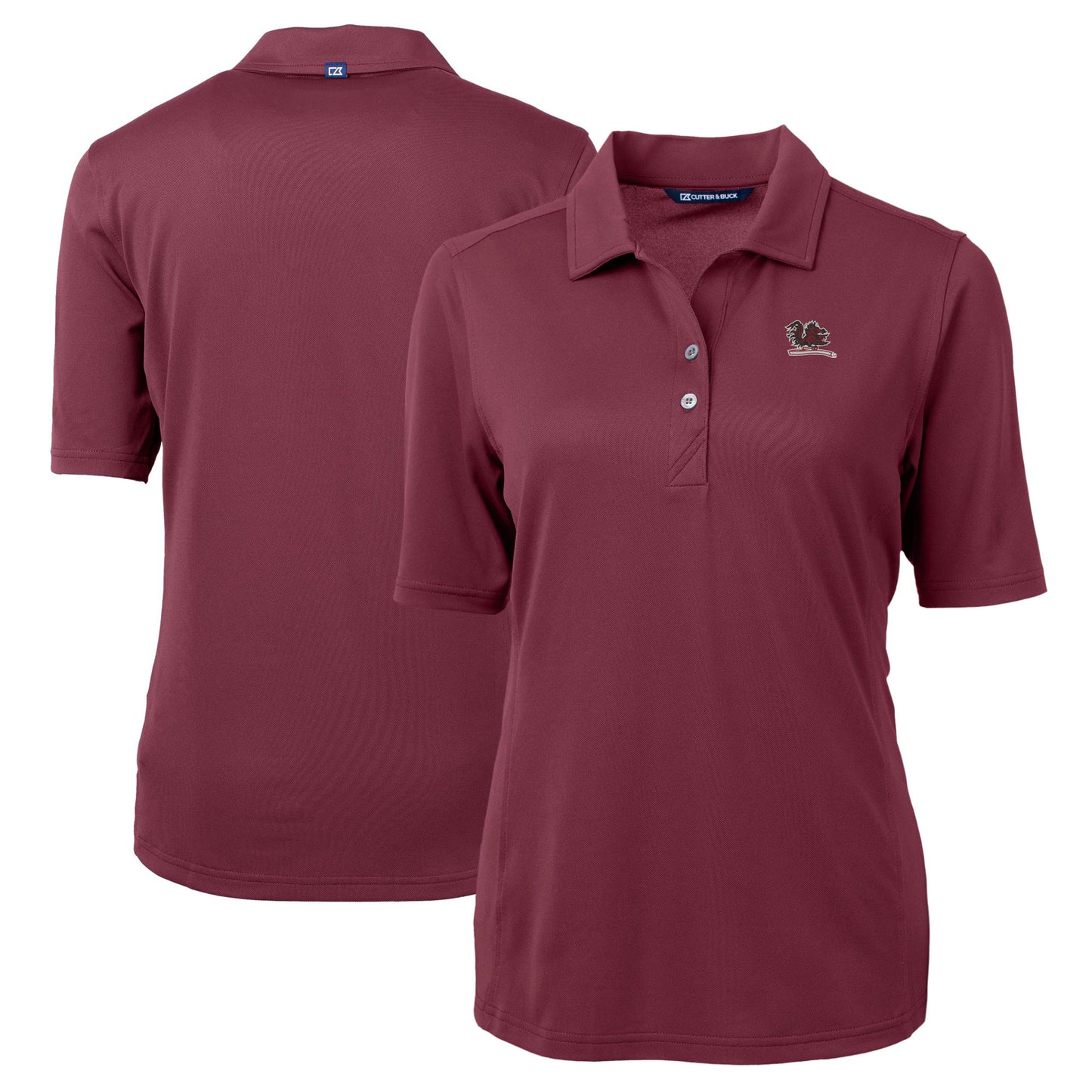Women's Cutter & Buck Garnet South Carolina Gamecocks Vault DryTec Virtue Eco Pique Recycled Polo