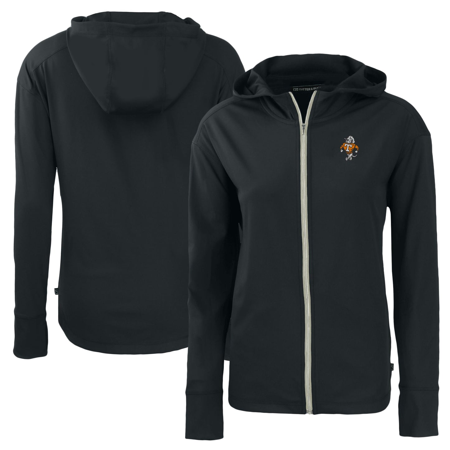 Women's Cutter & Buck Black Tennessee Volunteers Vault Daybreak Eco Recycled Full-Zip Hoodie