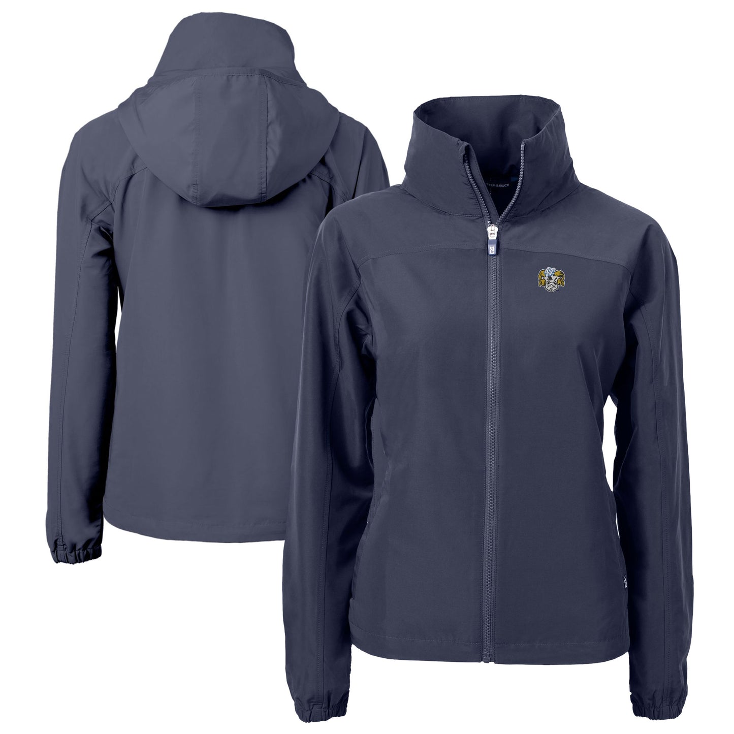 Women's Cutter & Buck Navy North Carolina Tar Heels Vault Charter Eco Recycled Full-Zip Jacket