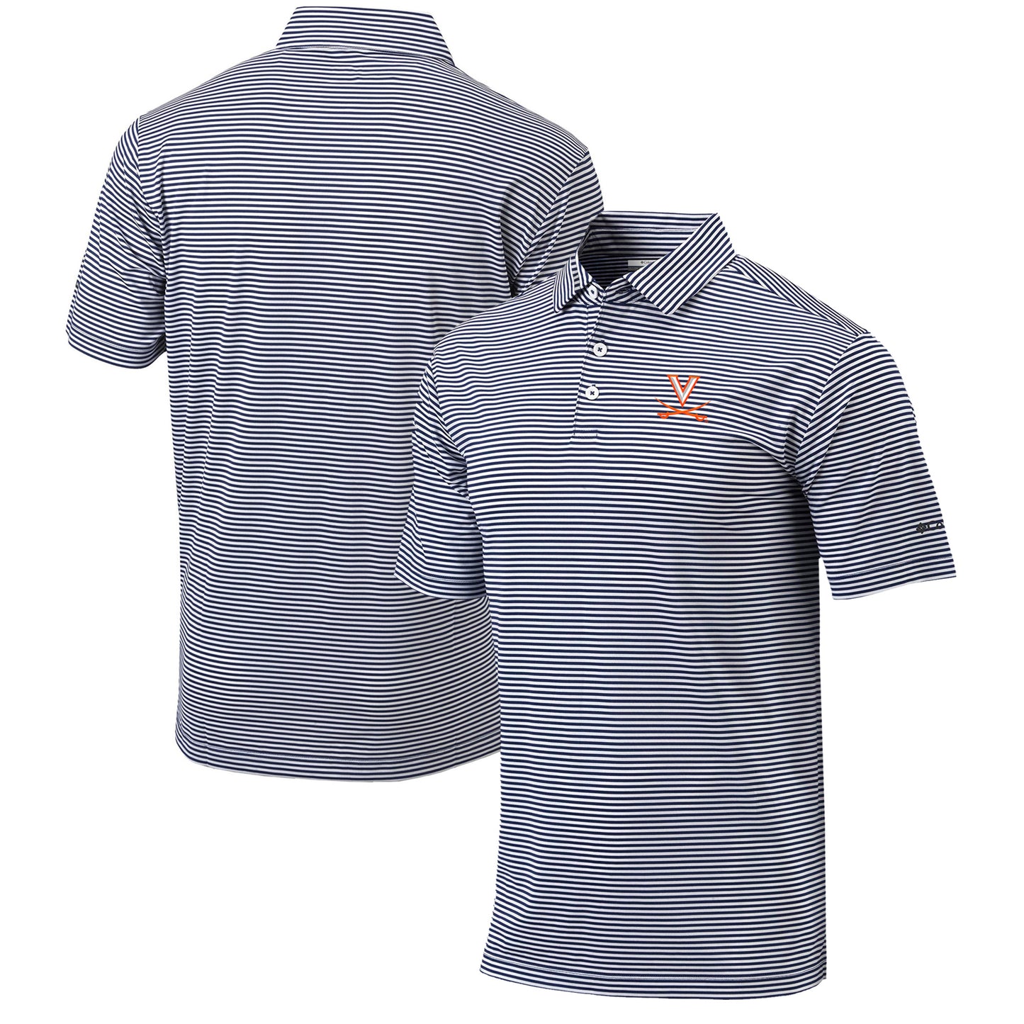 Men's Columbia Navy Virginia Cavaliers Omni-Wick Club Invite Polo