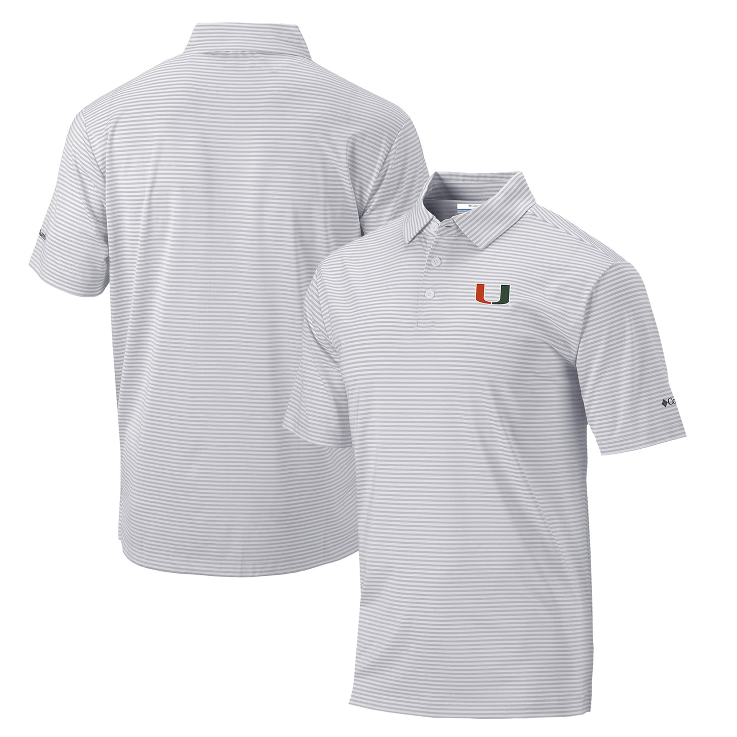 Men's Columbia Gray Miami Hurricanes Omni-Wick Club Invite Polo