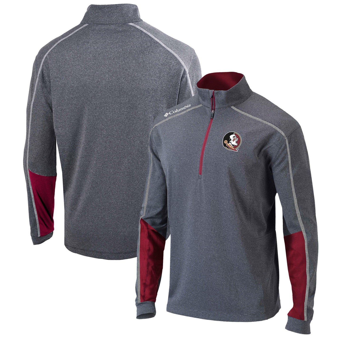 Men's Columbia Gray/Garnet Florida State Seminoles Omni-Wick Shotgun 2.0 Quarter-Zip Pullover Top