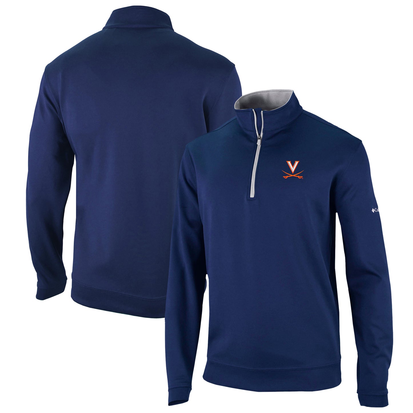 Men's Columbia Navy Virginia Cavaliers Omni-Wick Wickhams Hills Quarter-Zip Pullover Top