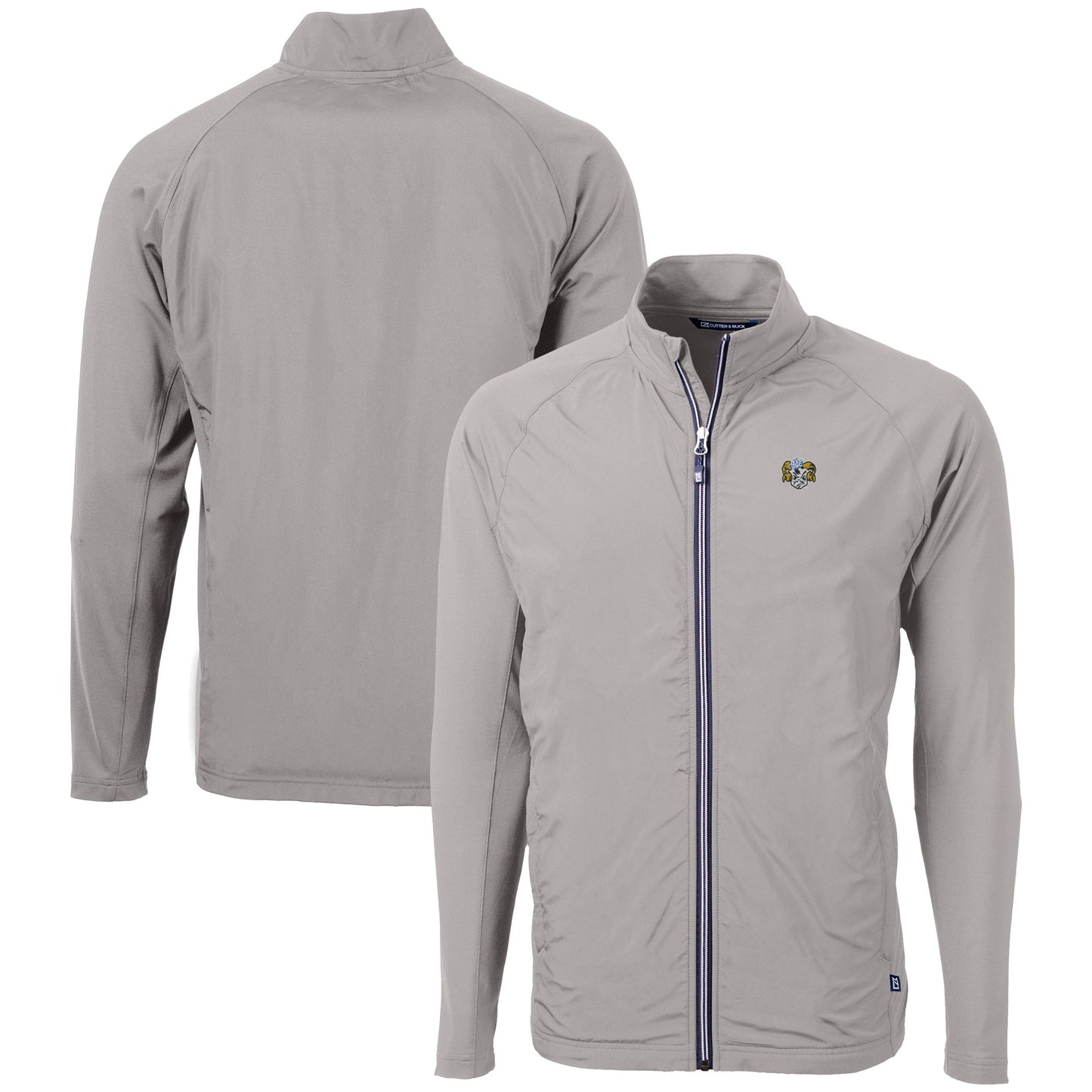 Men's Cutter & Buck Gray North Carolina Tar Heels Vault Adapt Eco Knit Hybrid Recycled Mens Full Zip Jacket