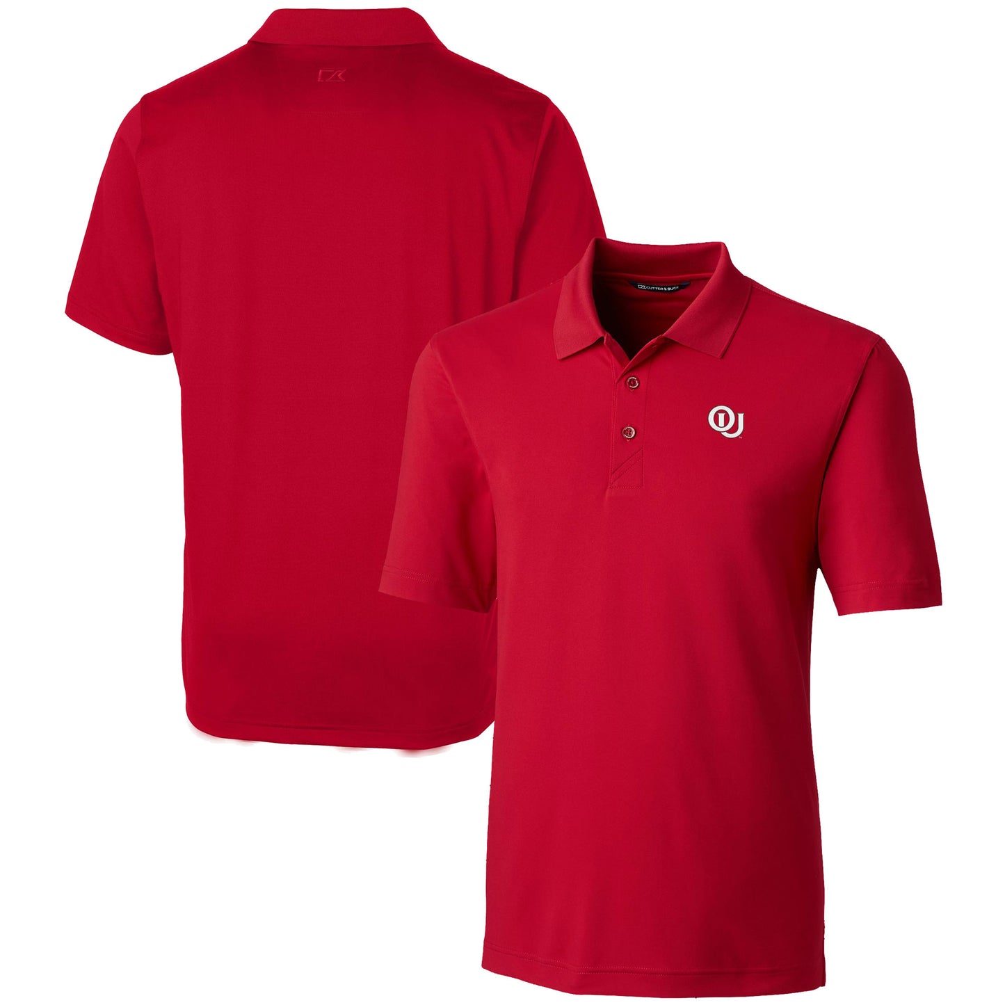 Men's Cutter & Buck Crimson Oklahoma Sooners Vault Forge Stretch Polo