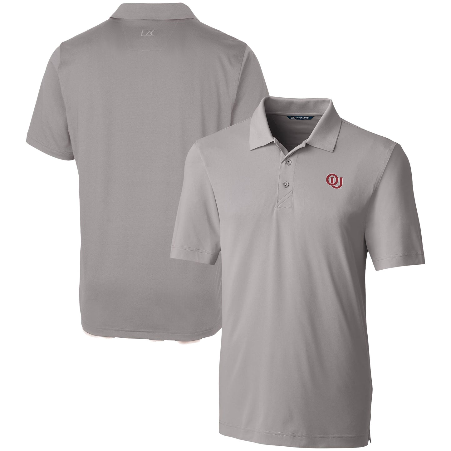Men's Cutter & Buck Gray Oklahoma Sooners Vault Forge Stretch Polo