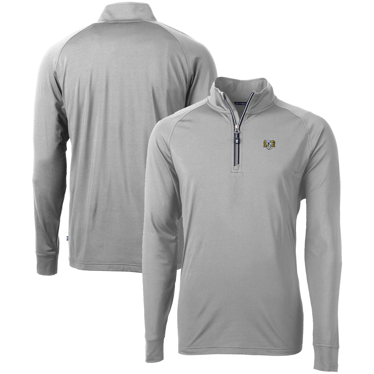 Men's Cutter & Buck Gray North Carolina Tar Heels Vault Adapt Eco Knit Stretch Recycled DryTec Quarter-Zip Top
