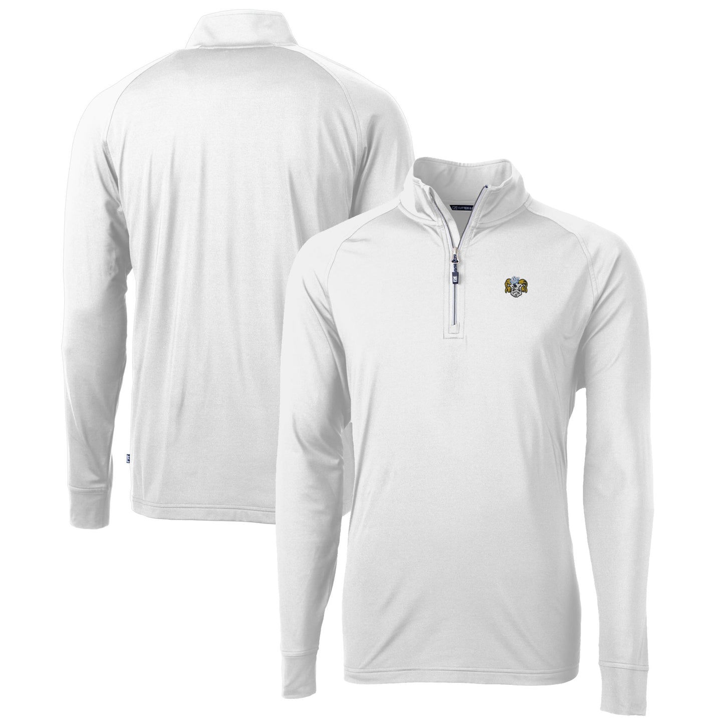 Men's Cutter & Buck White North Carolina Tar Heels Vault Adapt Eco Knit Stretch Recycled DryTec Quarter-Zip Top