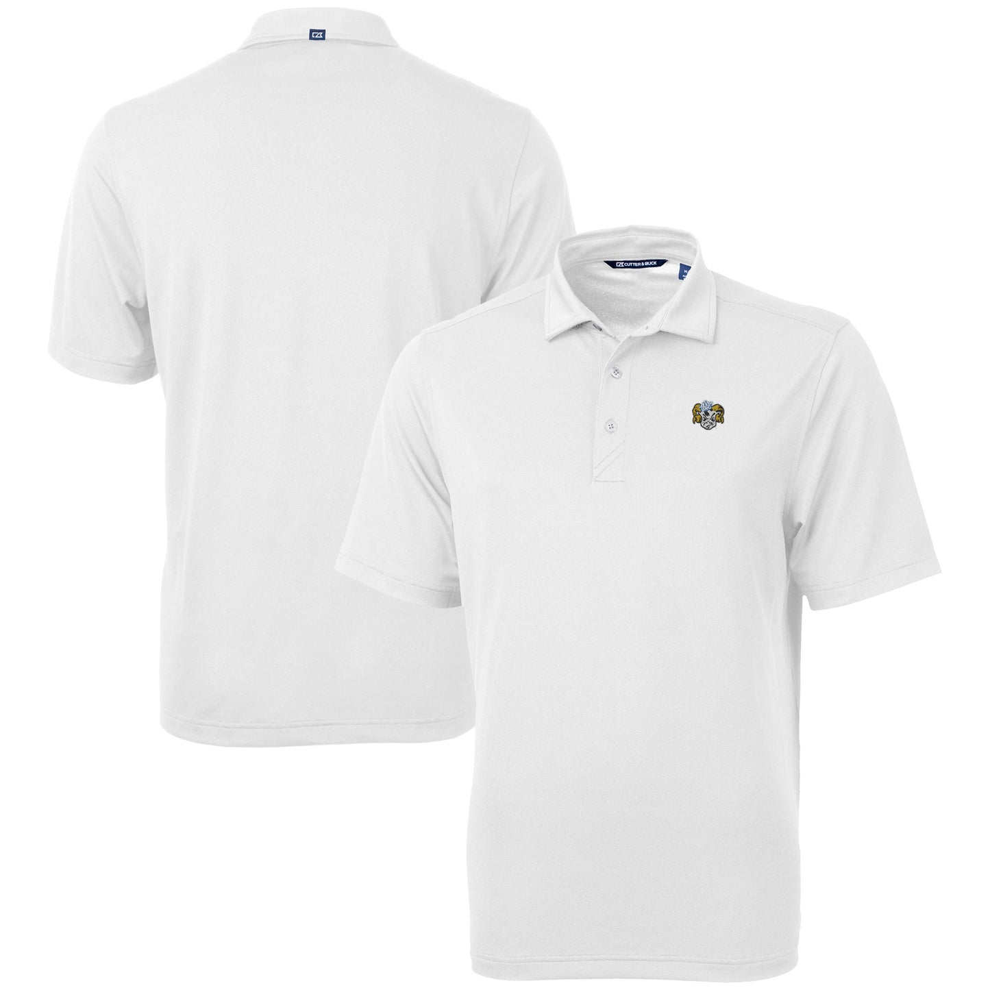 Men's Cutter & Buck White North Carolina Tar Heels Vault DryTec Virtue Eco Pique Recycled Polo