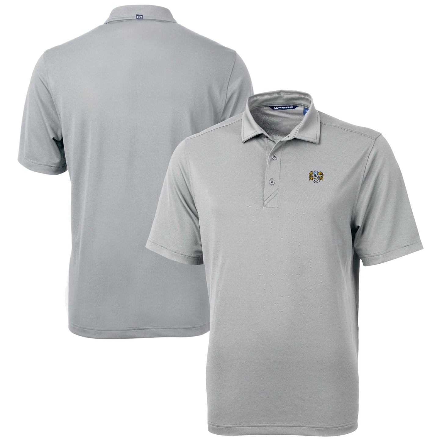 Men's Cutter & Buck Gray North Carolina Tar Heels Vault DryTec Virtue Eco Pique Recycled Polo