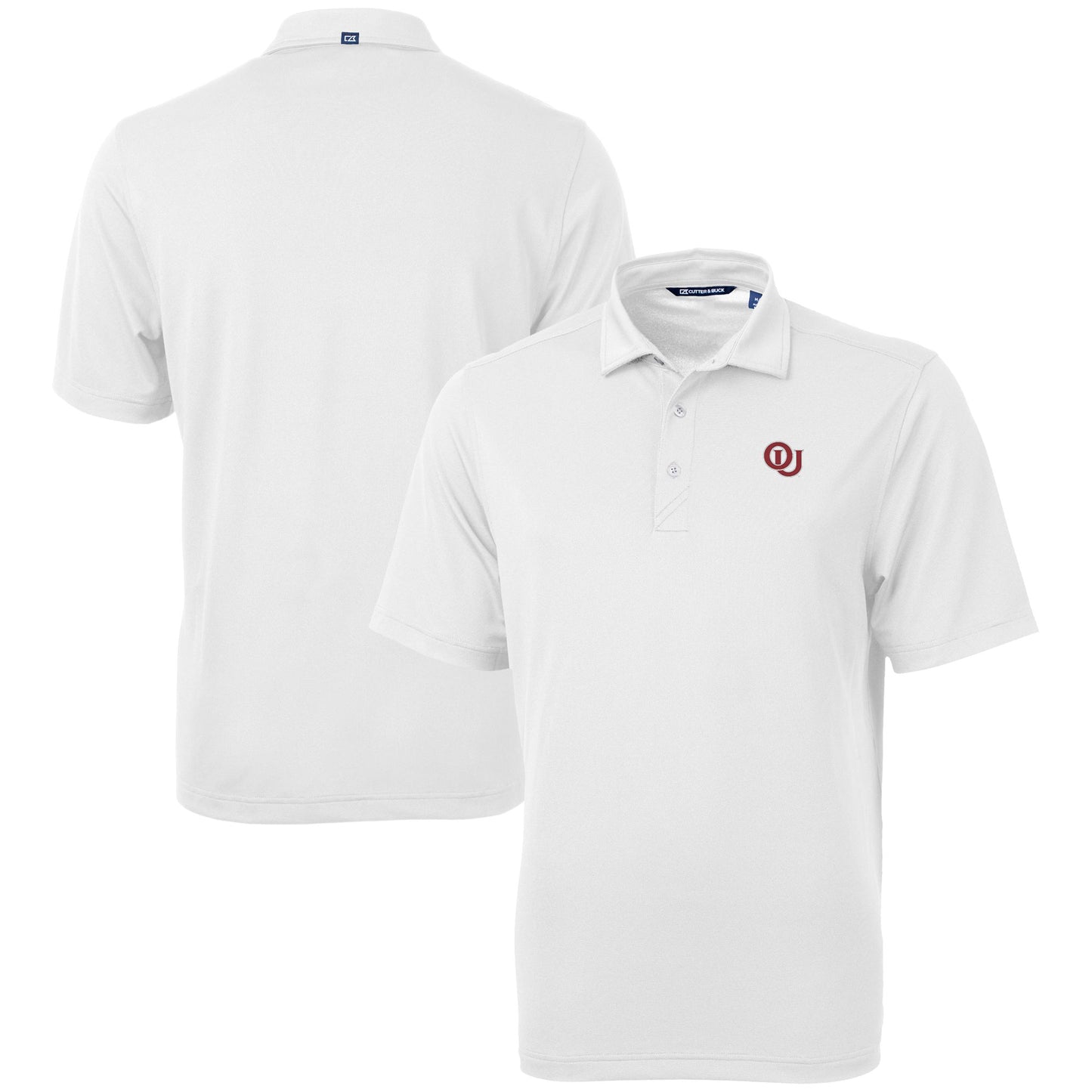 Men's Cutter & Buck White Oklahoma Sooners Vault DryTec Virtue Eco Pique Recycled Polo