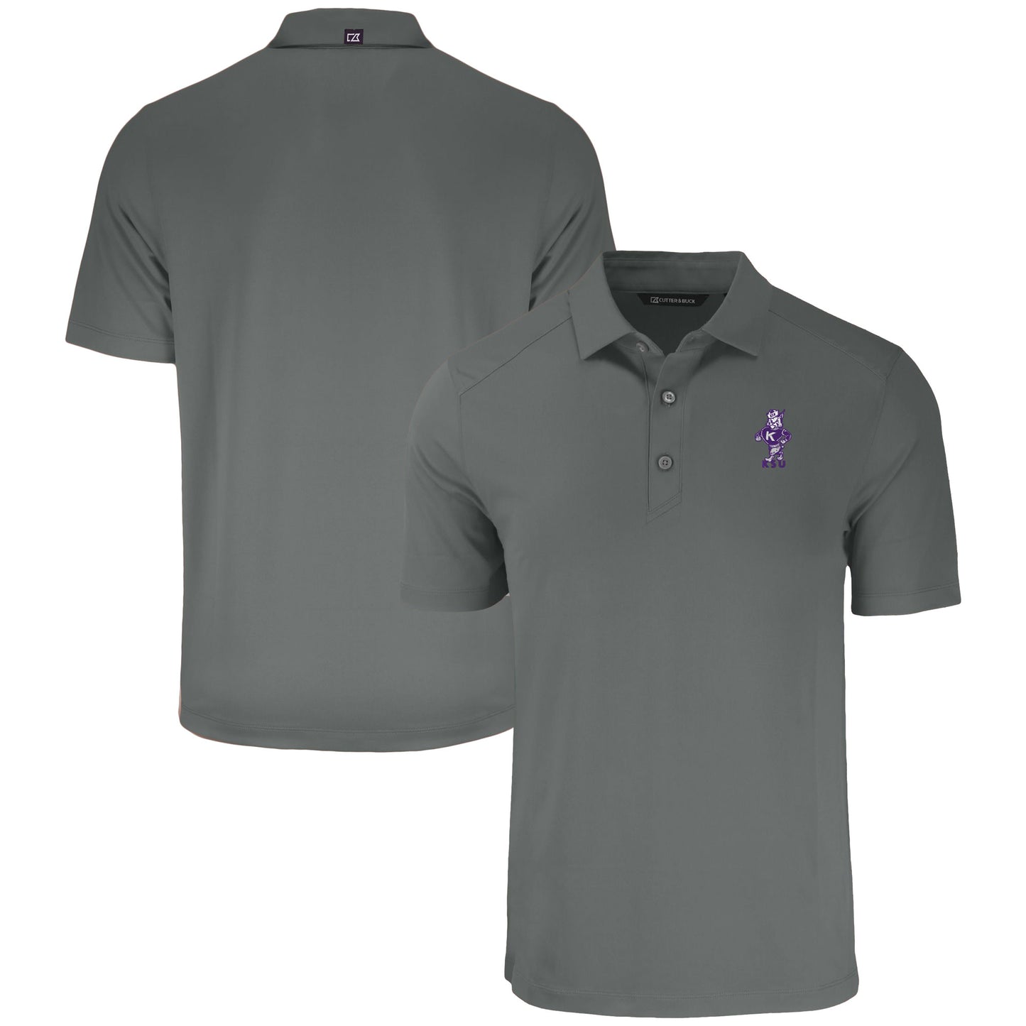 Men's Cutter & Buck Gray Kansas State Wildcats Vault Forge Eco Stretch Recycled Polo