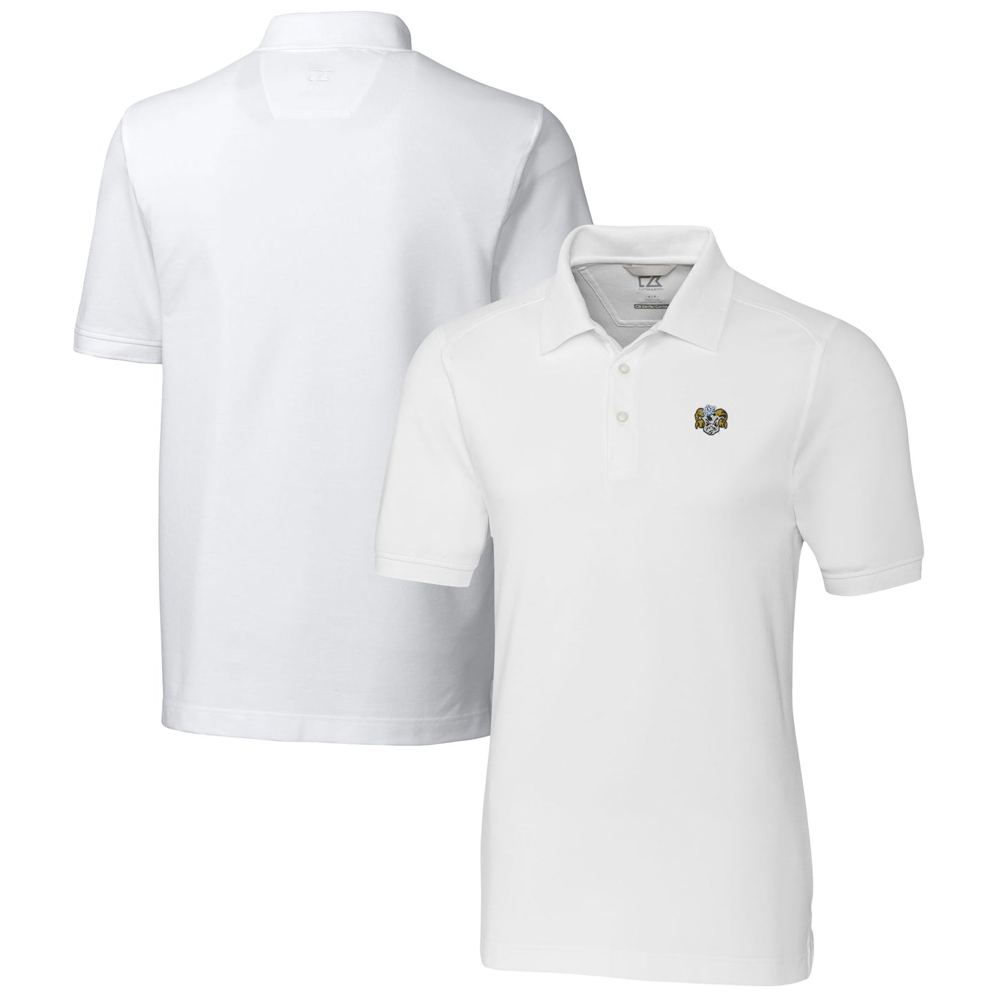 Men's Cutter & Buck White North Carolina Tar Heels Advantage Tri-Blend DryTec Pique Polo