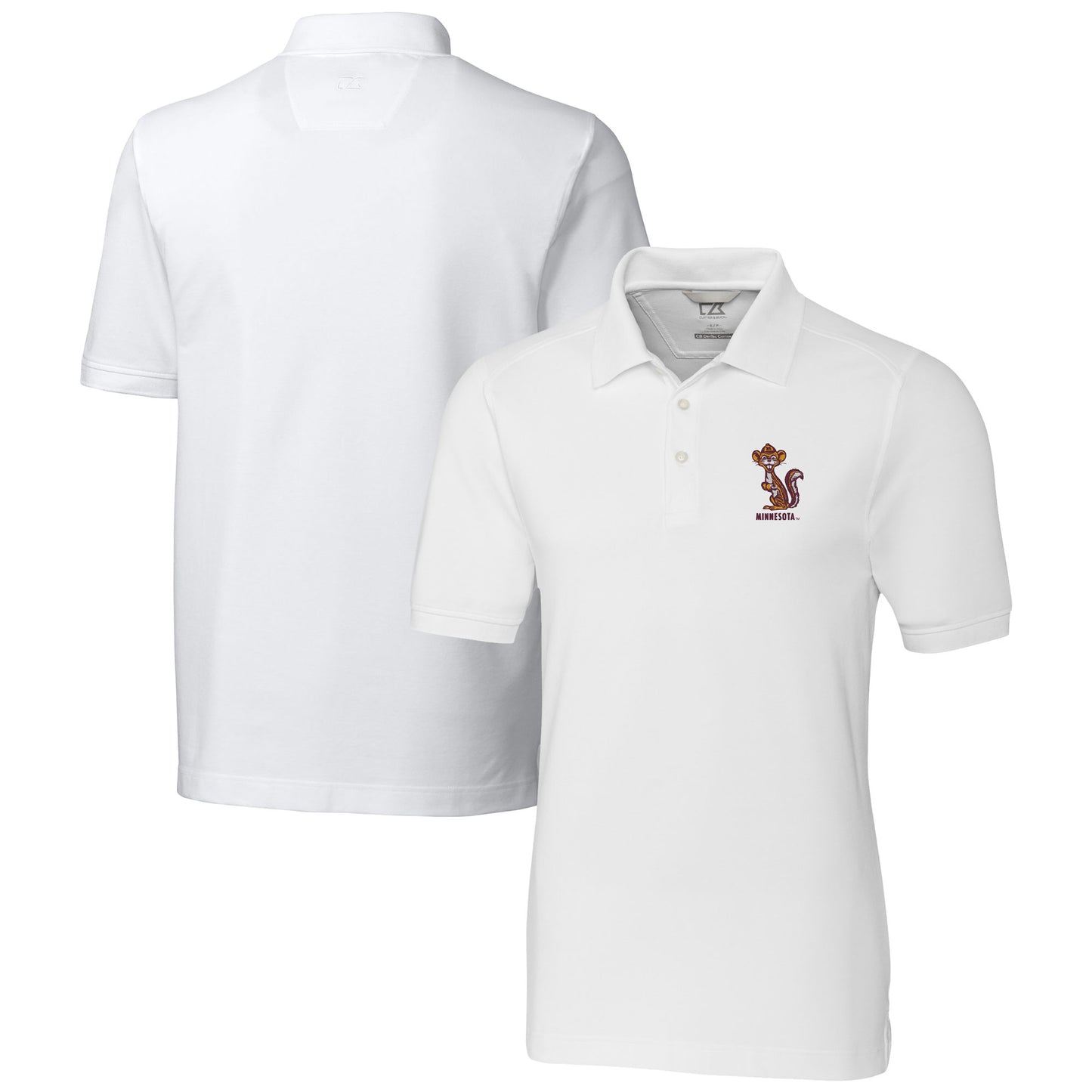 Men's Cutter & Buck White Minnesota Golden Gophers Advantage Tri-Blend DryTec Pique Polo