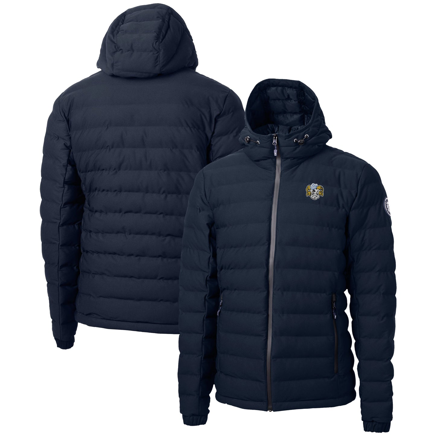 Men's Cutter & Buck Navy North Carolina Tar Heels Vault Mission Ridge Repreve Eco Insulated Puffer Full-Zip Jacket