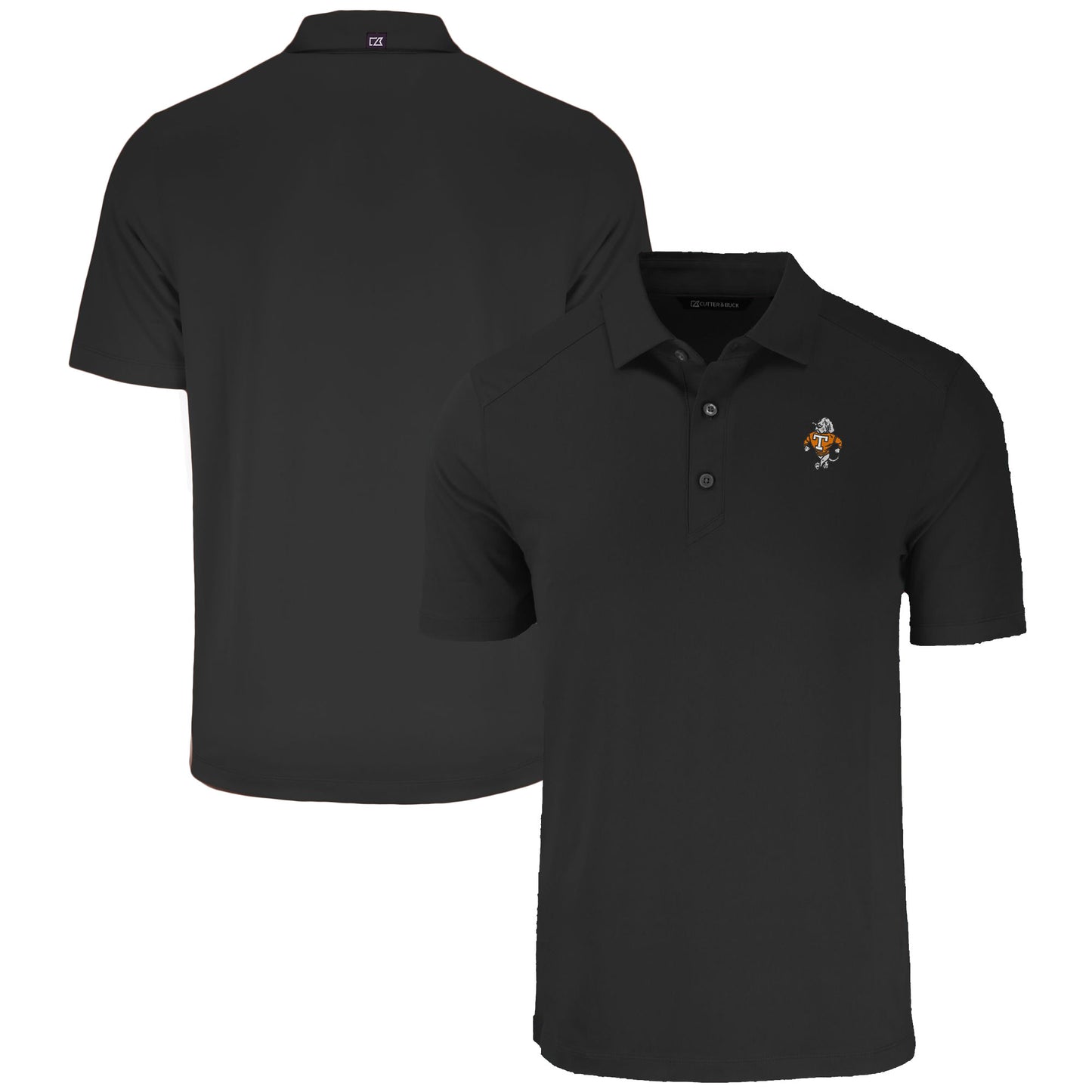 Men's Cutter & Buck Black Tennessee Volunteers Vault Forge Eco Stretch Recycled Polo