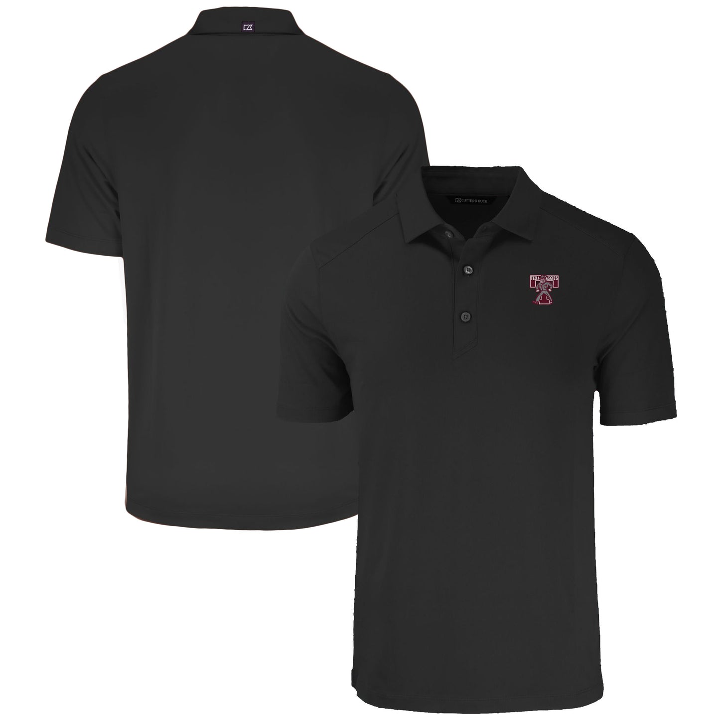 Men's Cutter & Buck Black Texas A&M Aggies Vault Forge Eco Stretch Recycled Polo