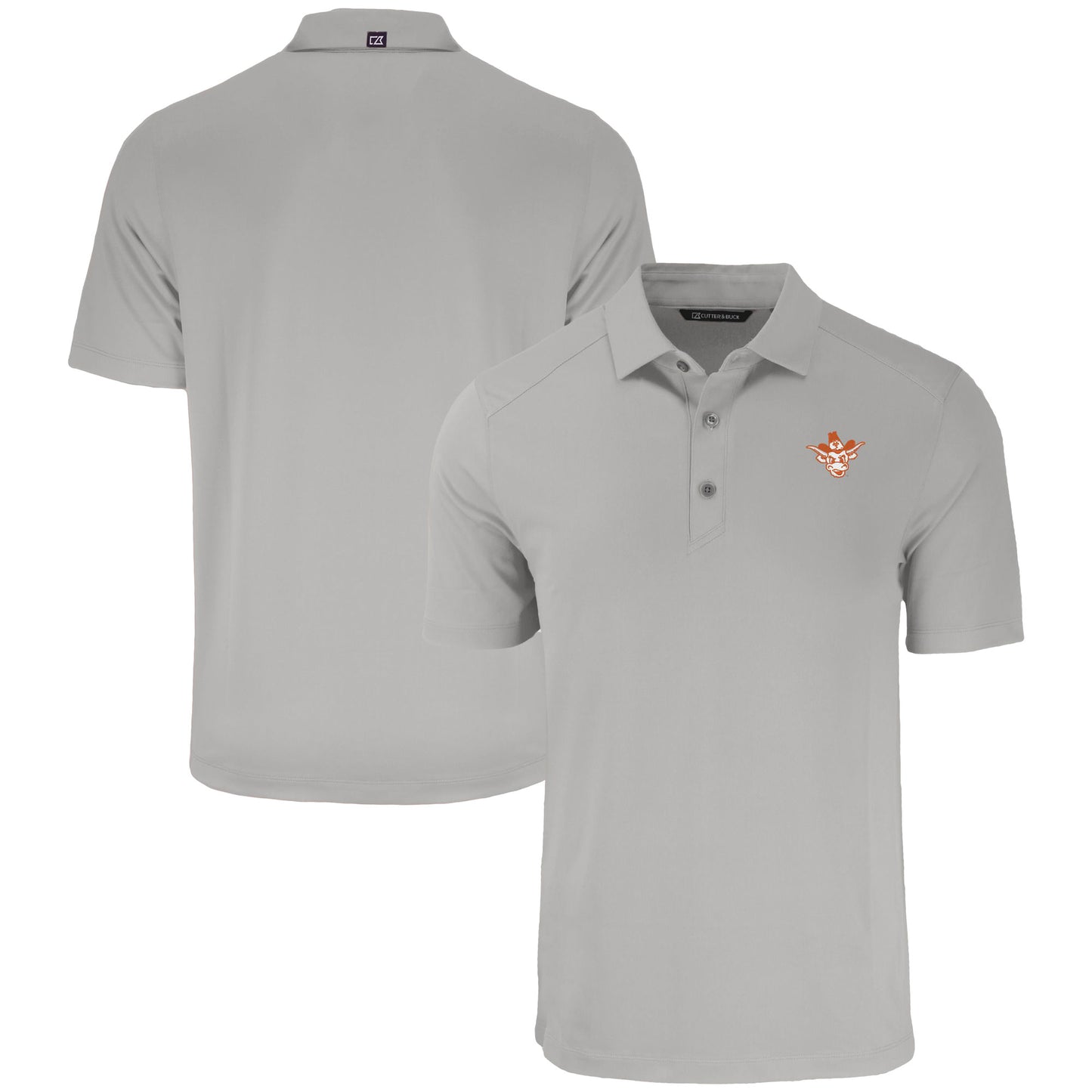 Men's Cutter & Buck Gray Texas Longhorns Vault Forge Eco Stretch Recycled Polo