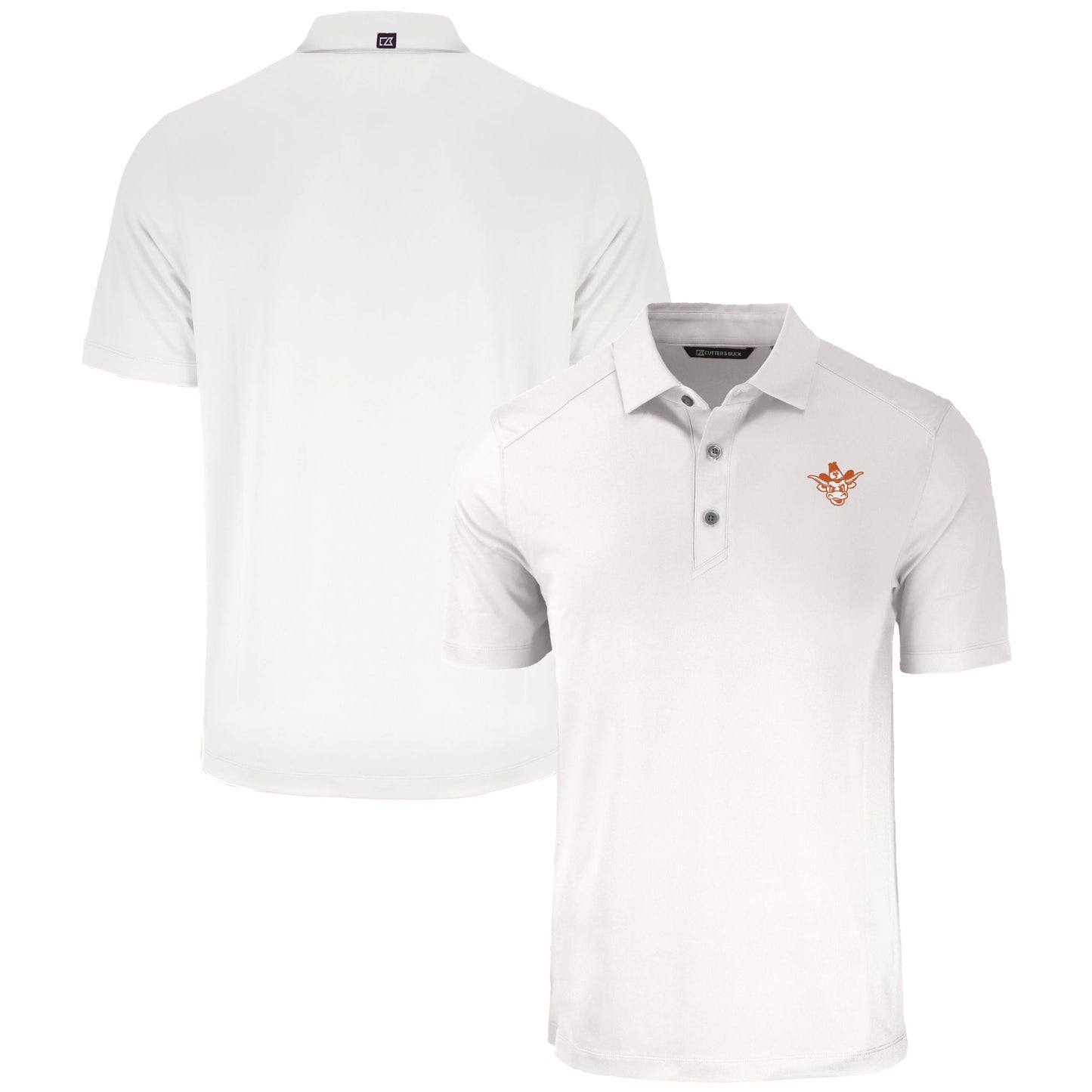 Men's Cutter & Buck White Texas Longhorns Vault Forge Eco Stretch Recycled Polo
