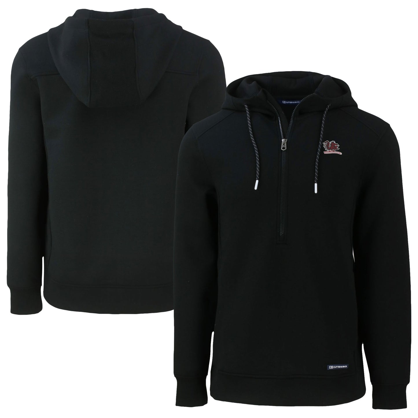Men's Cutter & Buck Black South Carolina Gamecocks Roam Eco Recycled Half-Zip Hoodie