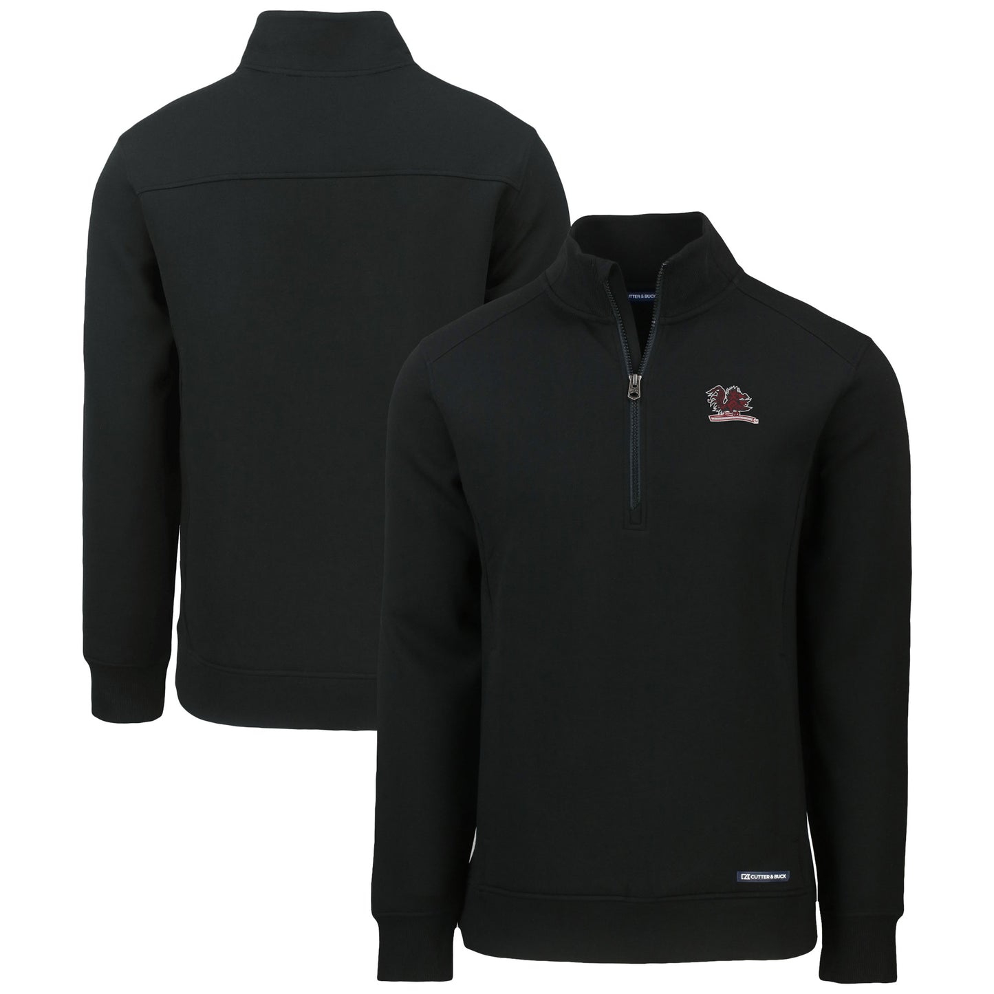 Men's Cutter & Buck Black South Carolina Gamecocks Roam Eco Recycled Quarter-Zip Sweatshirt