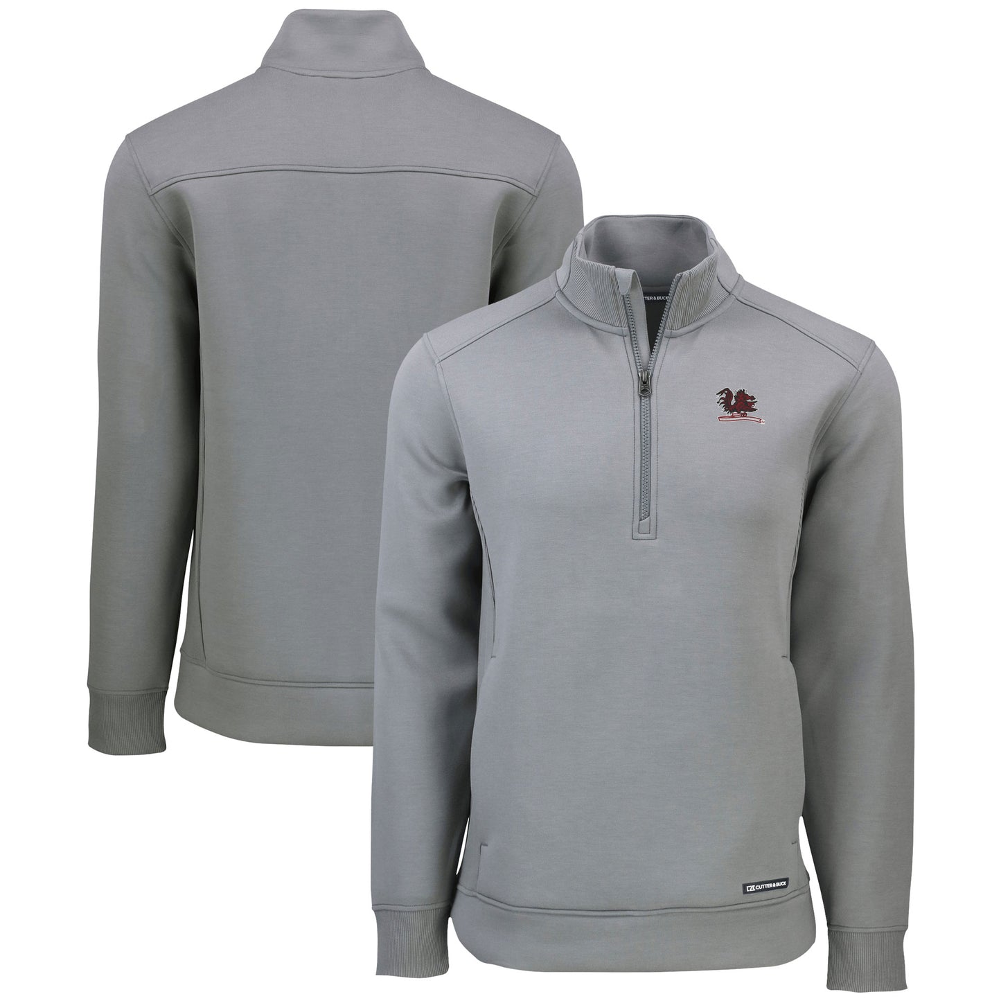 Men's Cutter & Buck Gray South Carolina Gamecocks Roam Eco Recycled Quarter-Zip Sweatshirt