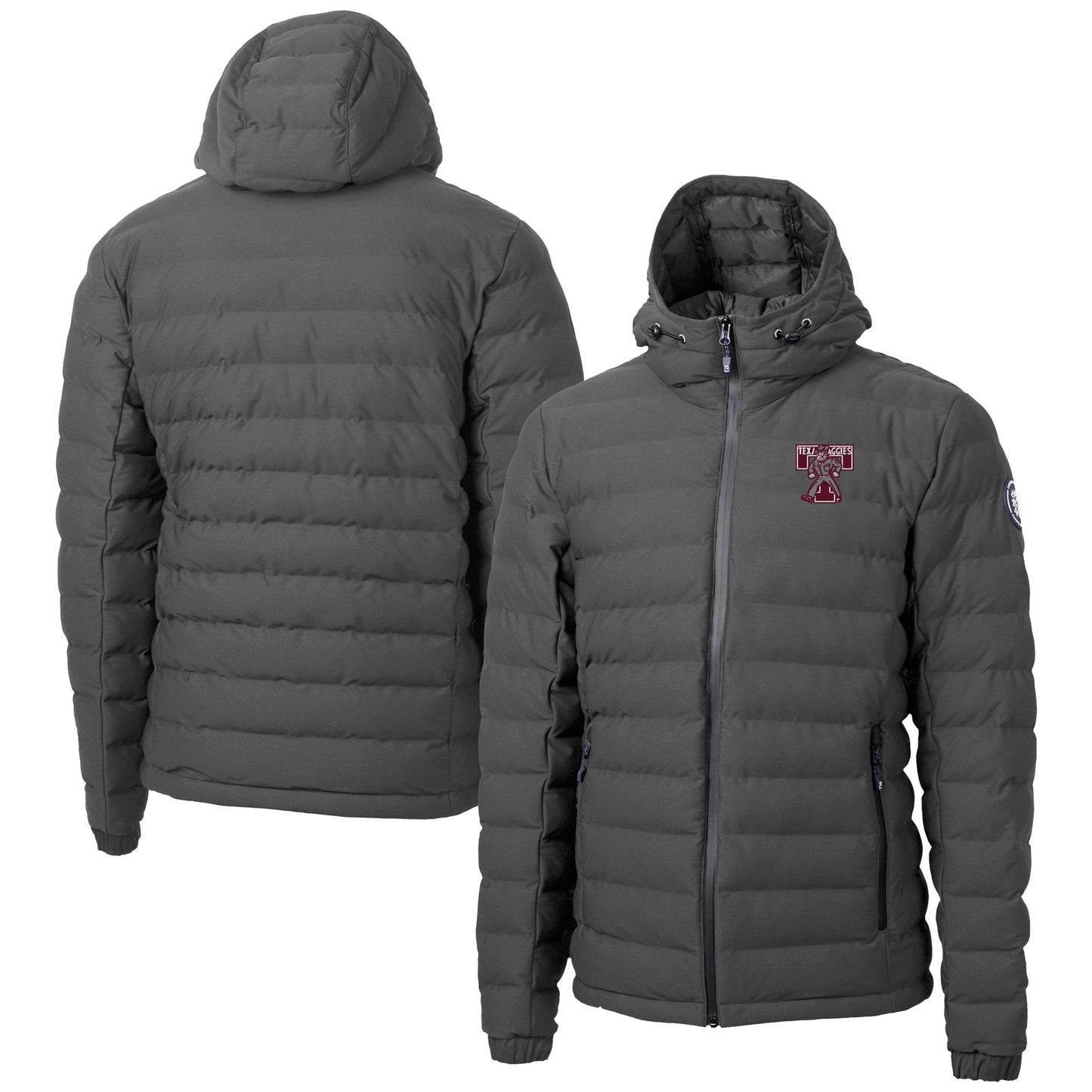 Men's Cutter & Buck Gray Texas A&M Aggies Vault Mission Ridge Repreve Eco Insulated Puffer Full-Zip Jacket