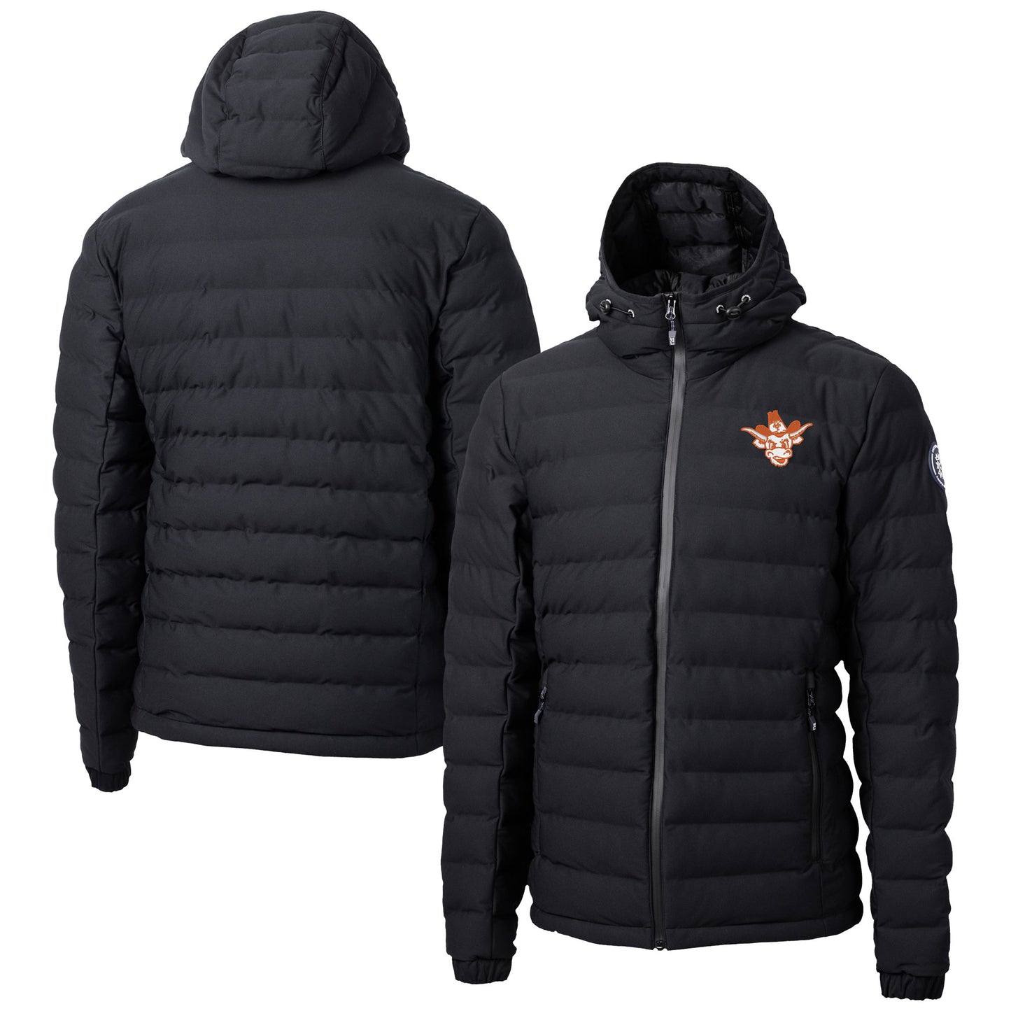 Men's Cutter & Buck Black Texas Longhorns Vault Mission Ridge Repreve Eco Insulated Puffer Full-Zip Jacket