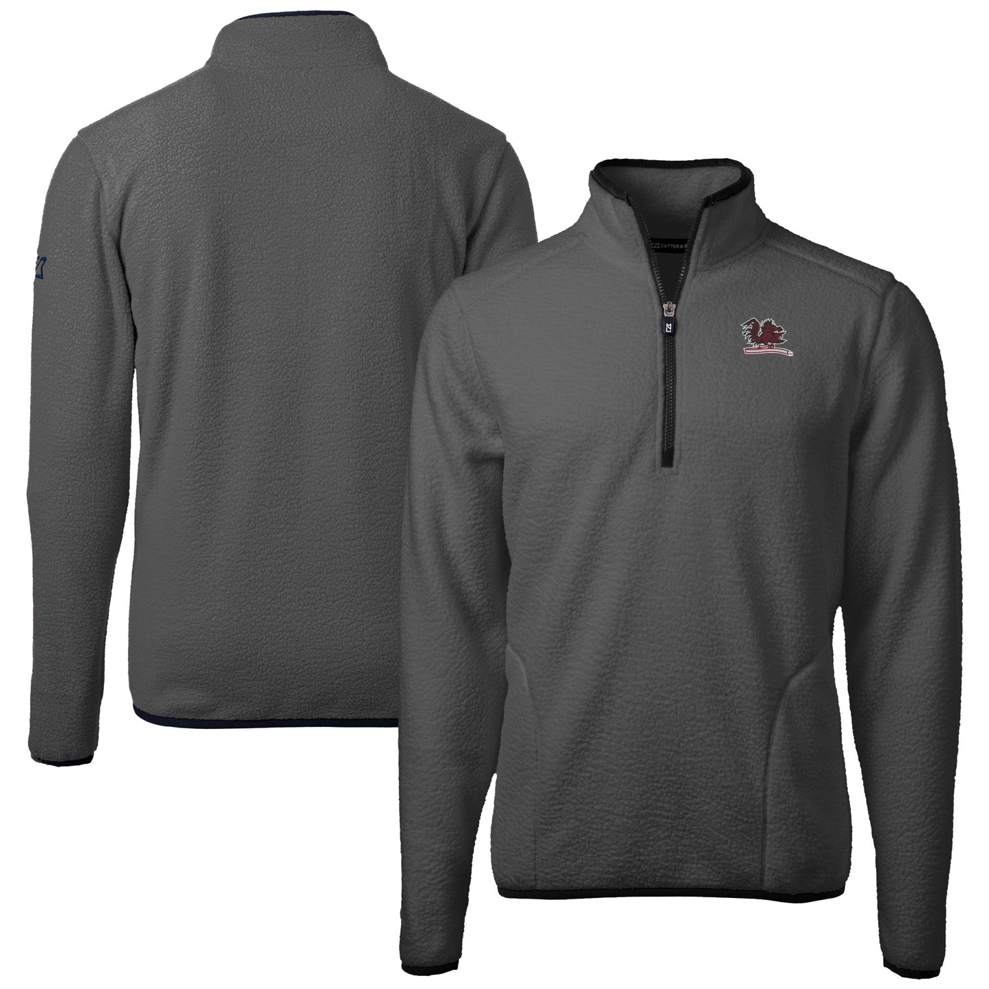 Men's Cutter & Buck Gray South Carolina Gamecocks Vault Cascade Eco Sherpa Fleece Quarter-Zip Pullover Jacket