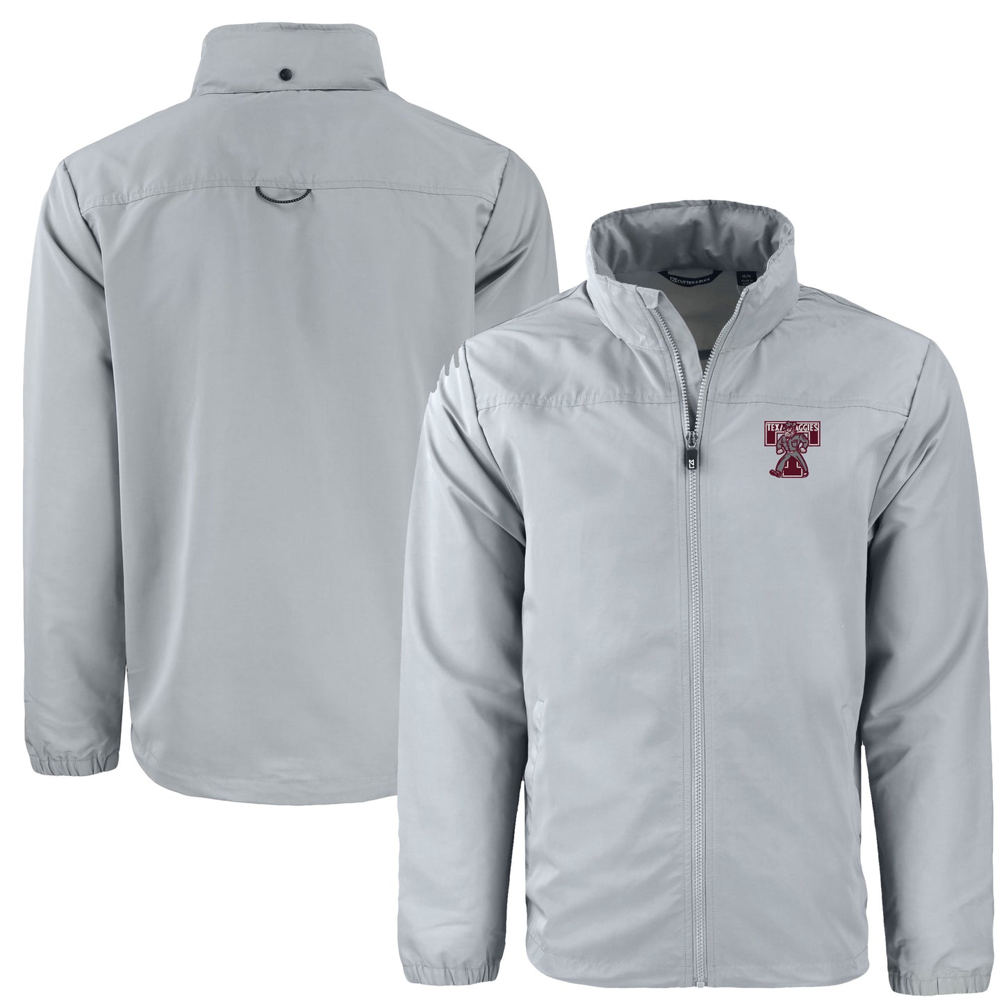 Men's Cutter & Buck Gray Texas A&M Aggies Vault Charter Eco Recycled Full-Zip Jacket