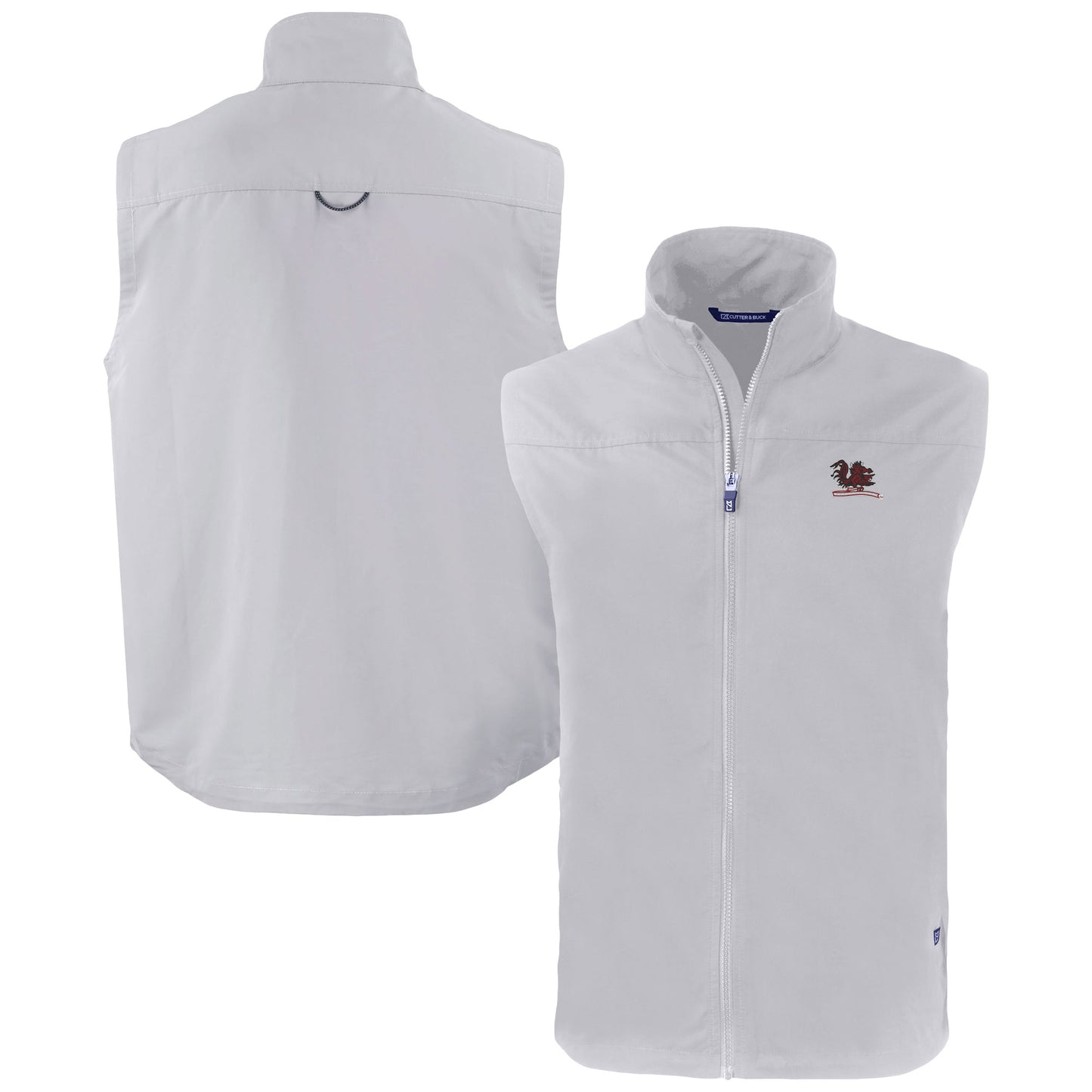 Men's Cutter & Buck Gray South Carolina Gamecocks Vault Charter Eco Recycled Full-Zip Vest