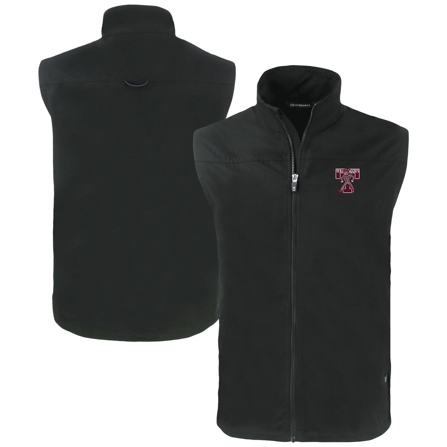Men's Cutter & Buck Black Texas A&M Aggies Vault Charter Eco Recycled Full-Zip Vest