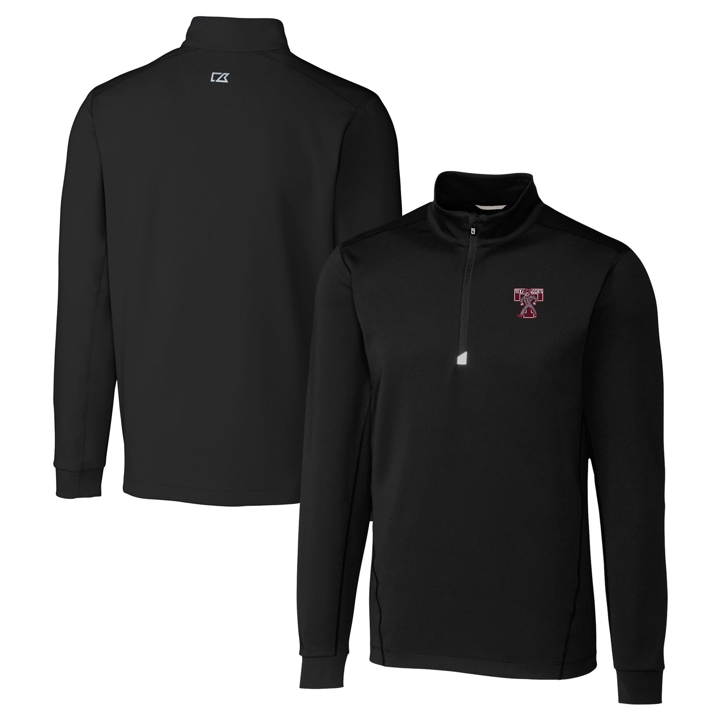 Men's Cutter & Buck Black Texas A&M Aggies Vault DryTec Traverse Stretch Quarter-Zip Pullover