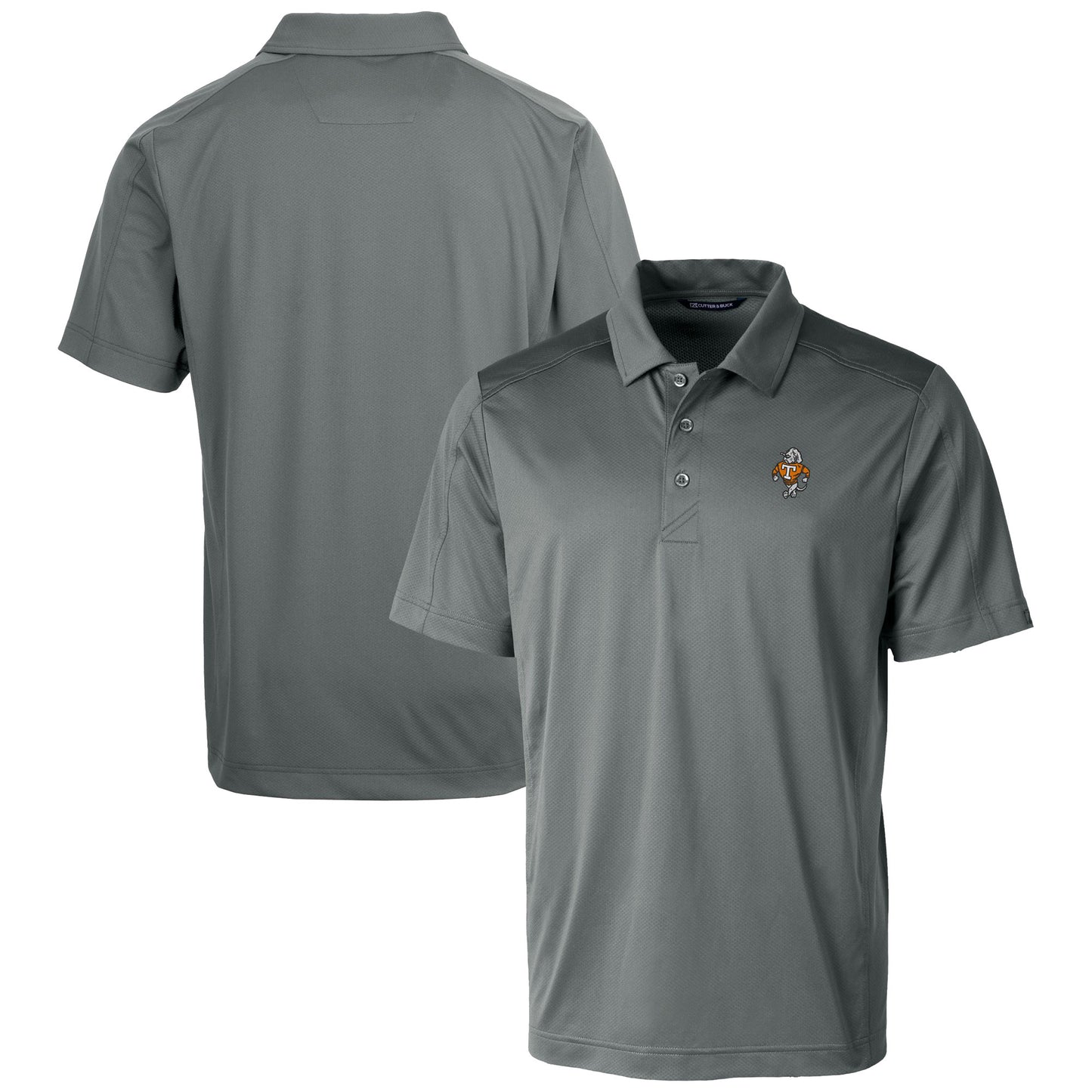 Men's Cutter & Buck Gray Tennessee Volunteers Vault Prospect Textured Stretch Polo