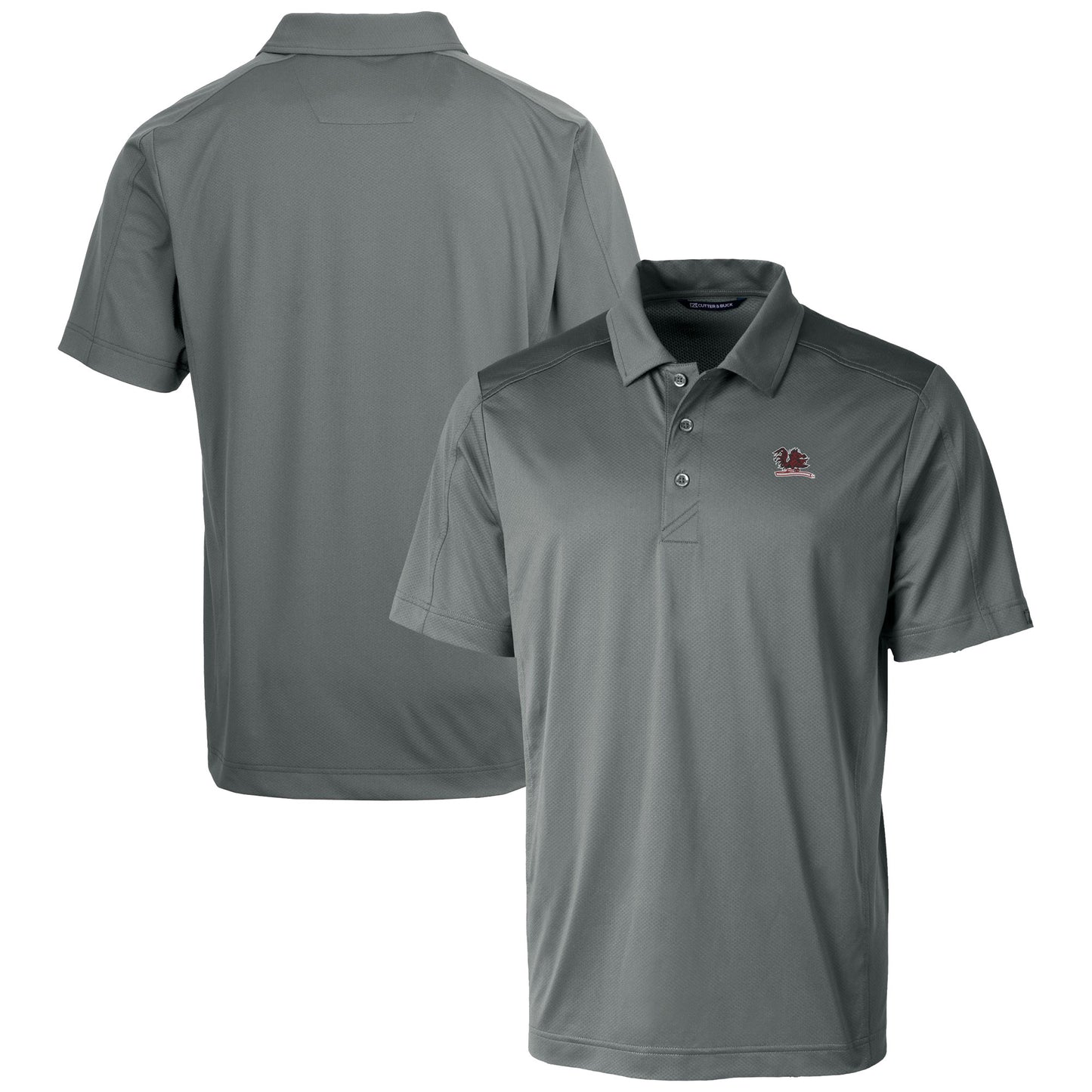 Men's Cutter & Buck Gray South Carolina Gamecocks Vault Prospect Textured Stretch Polo