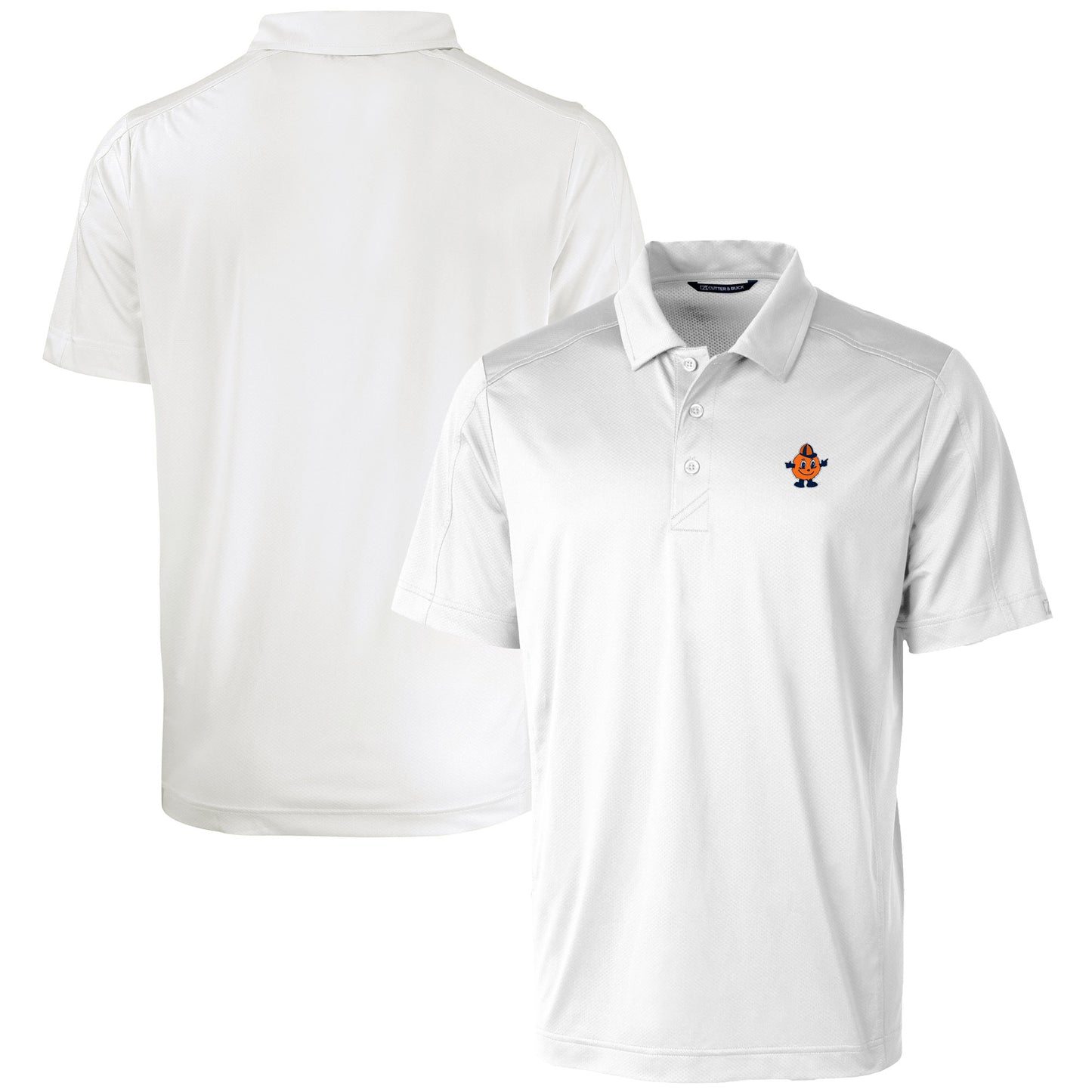 Men's Cutter & Buck White Syracuse Orange Vault Prospect Textured Stretch Polo